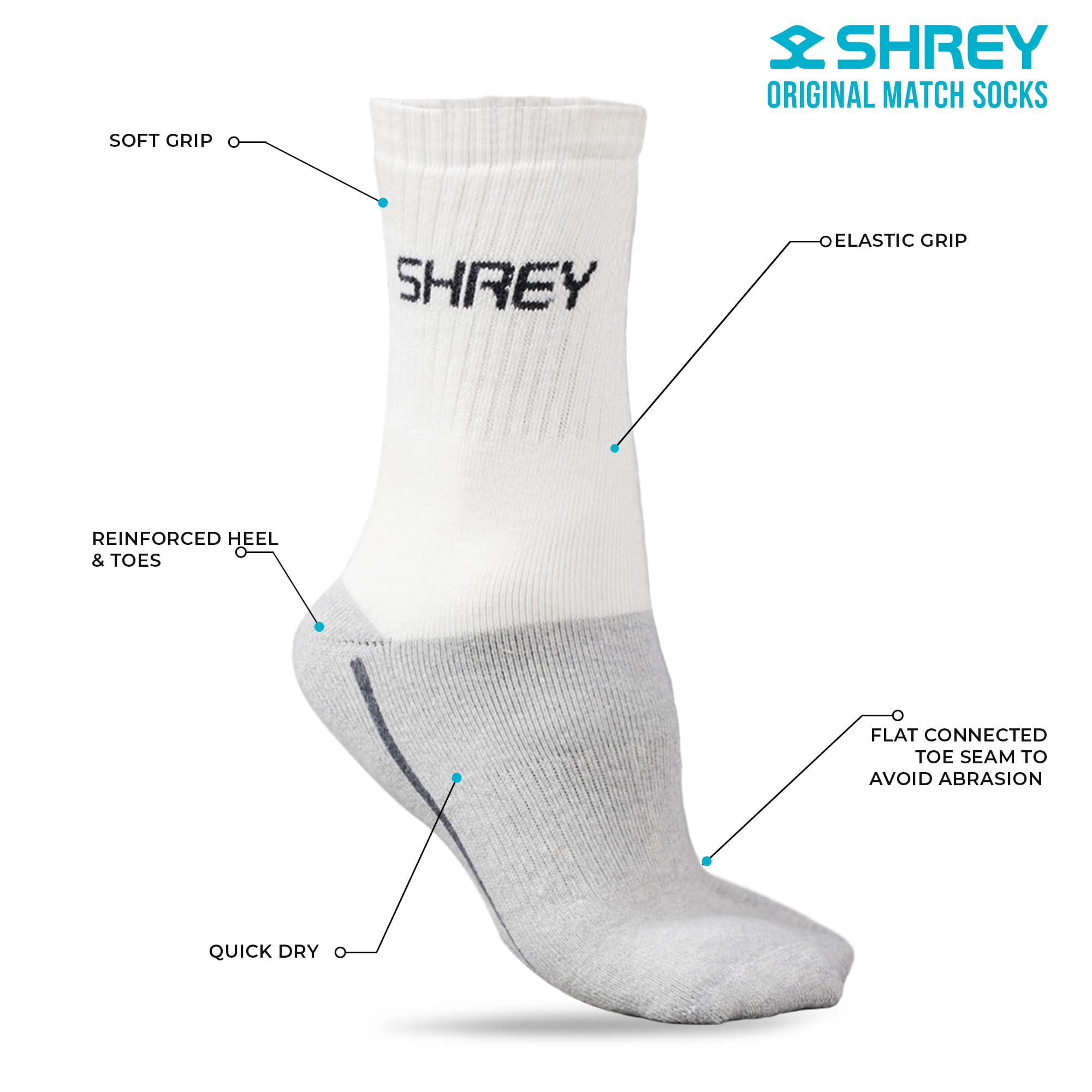 SHREY Mens Cricket Crew Socks - Multi-Colored - Image 5