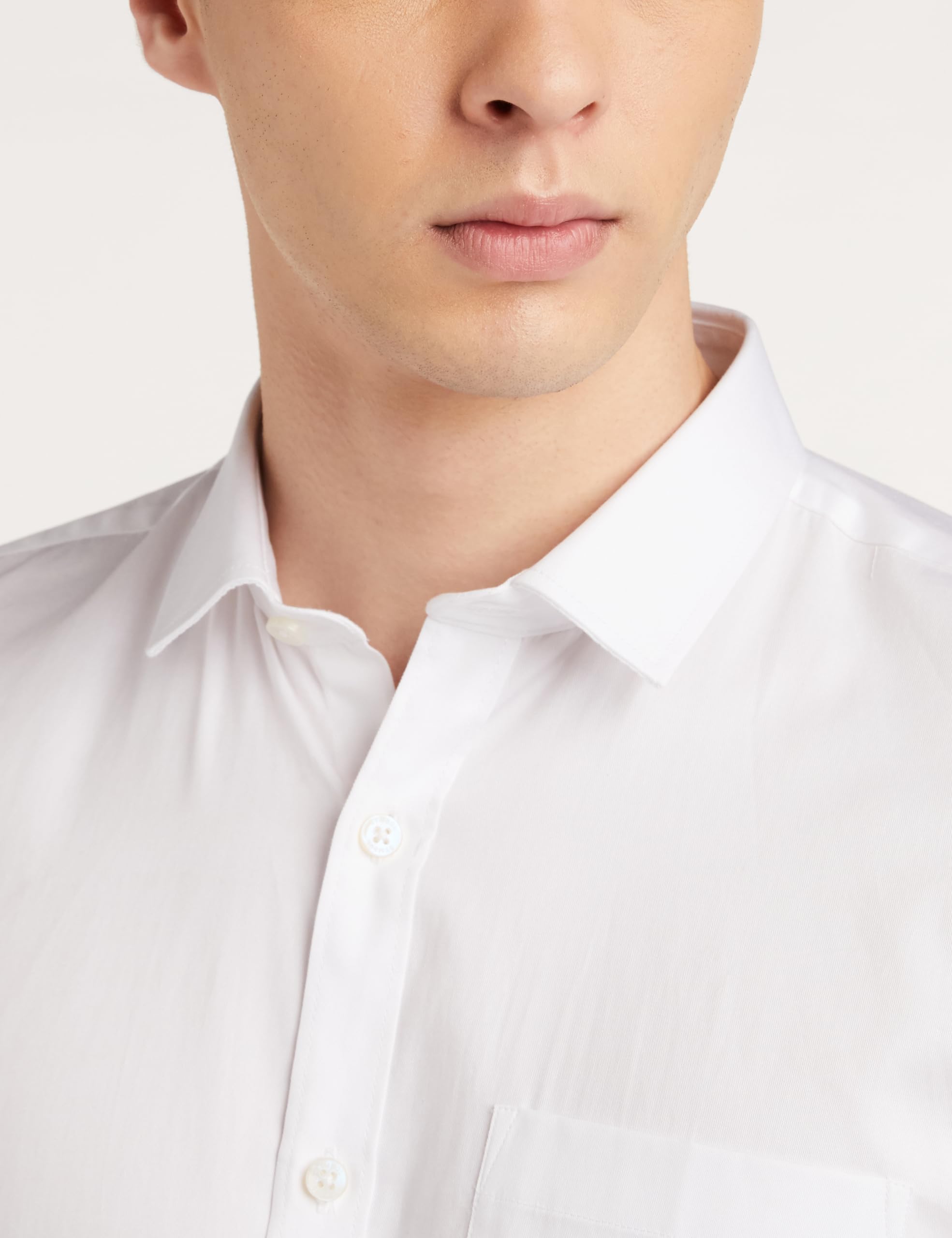 Amazon Men's Cotton Solid Shirt - White - Image 4