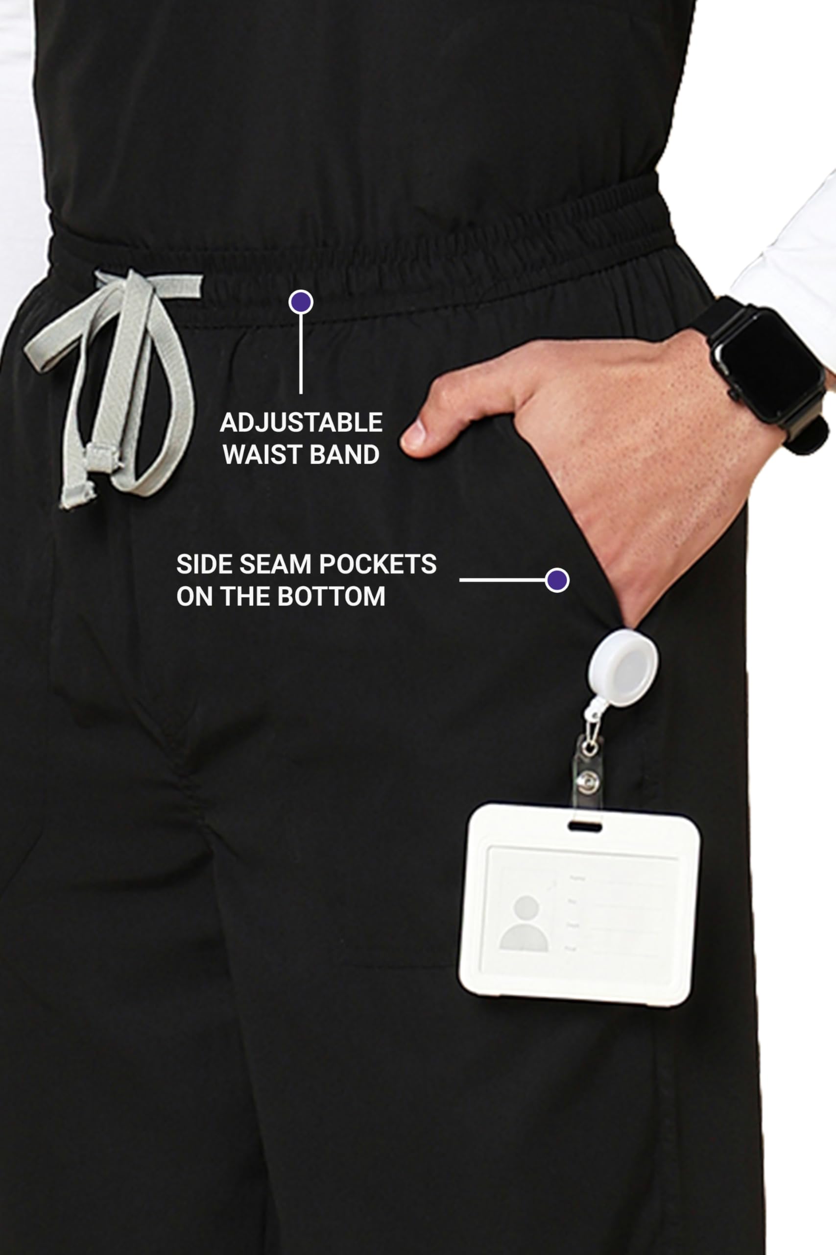 KNYA Men's Mandarin Collar Scrub Suit - Image 4