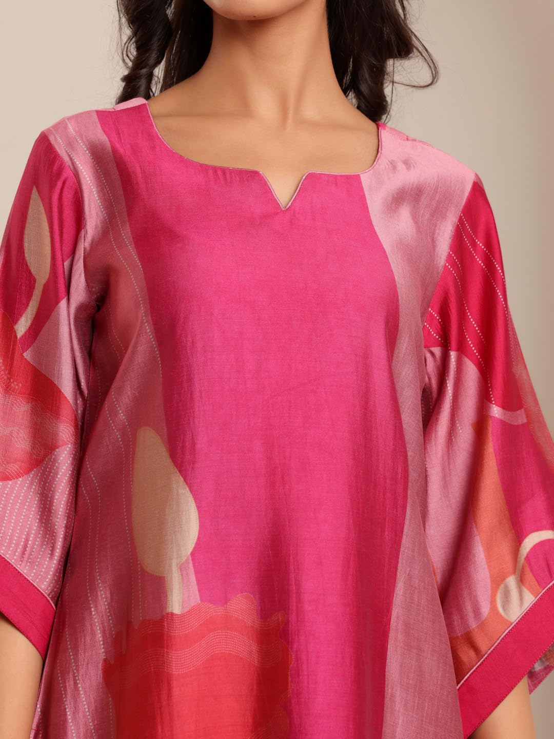 Varanga Women's Chanderi Kurta - Fuchsia Pink - Image 5