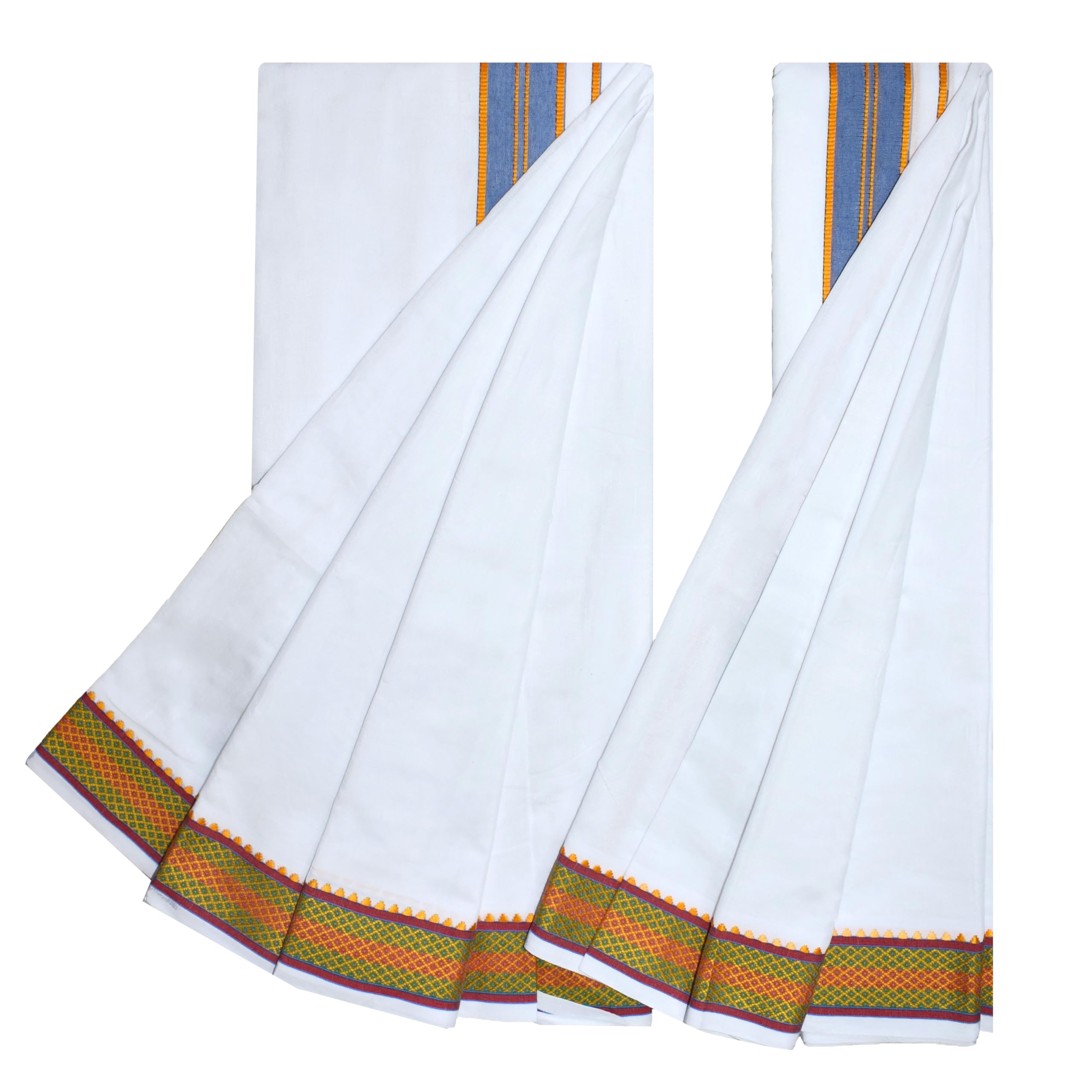 TUNI MANI Men's Panchakacham Dhoti with Zari Border - Image 2