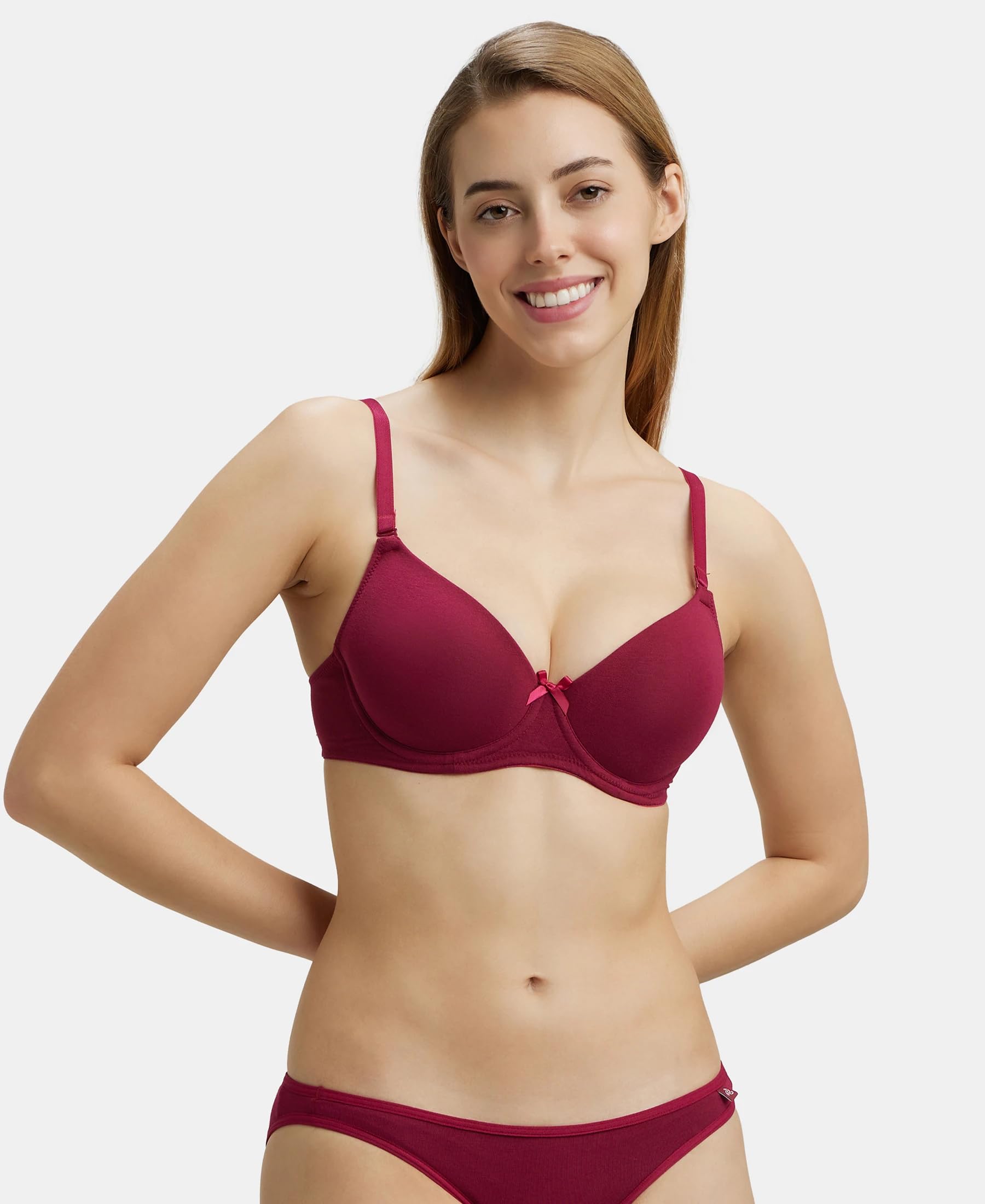 Jockey Women's Underwired Padded T-Shirt Bra - Beet Red - Image 5