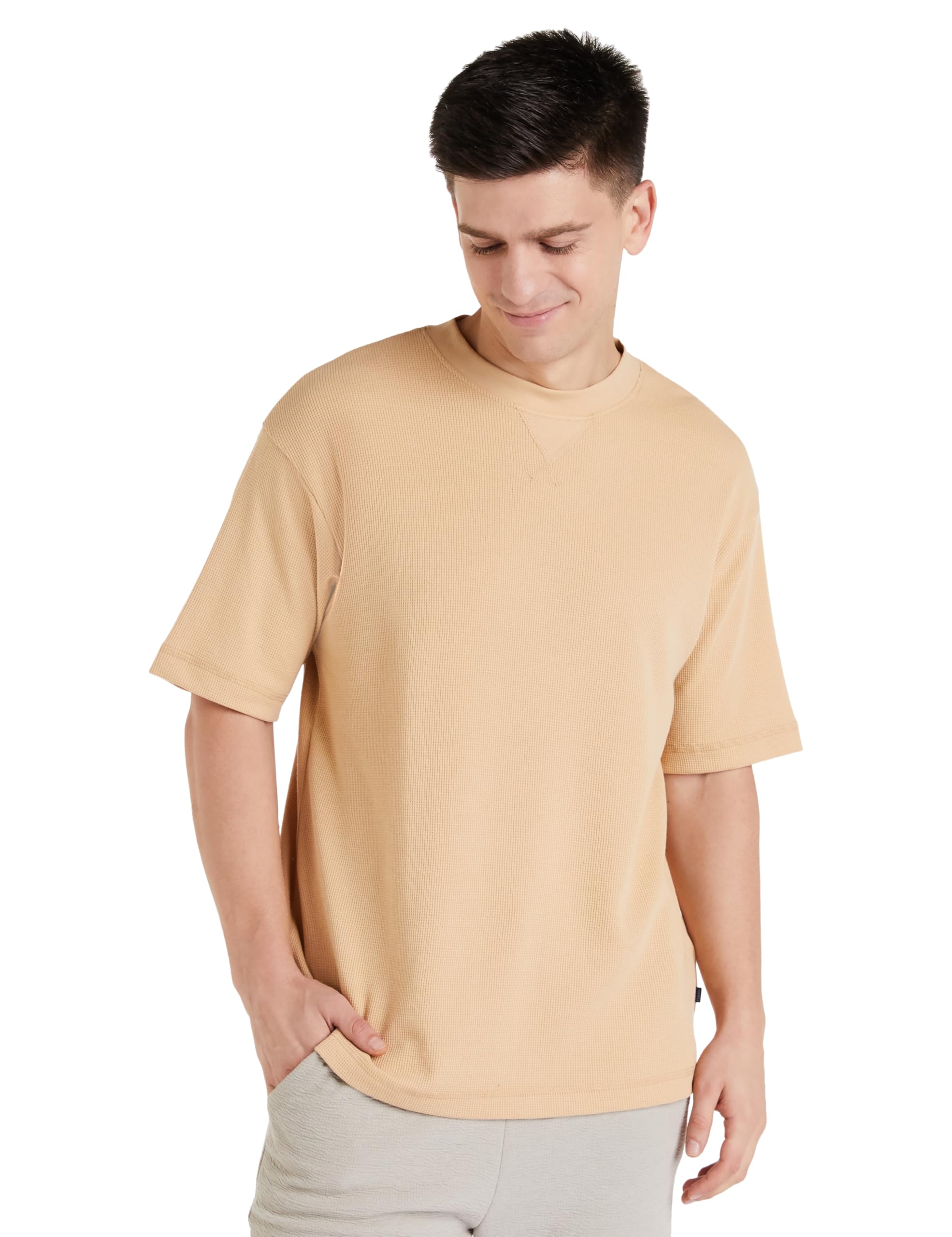 Symbol by GarbGlide Men's Waffle T-Shirt - Beige