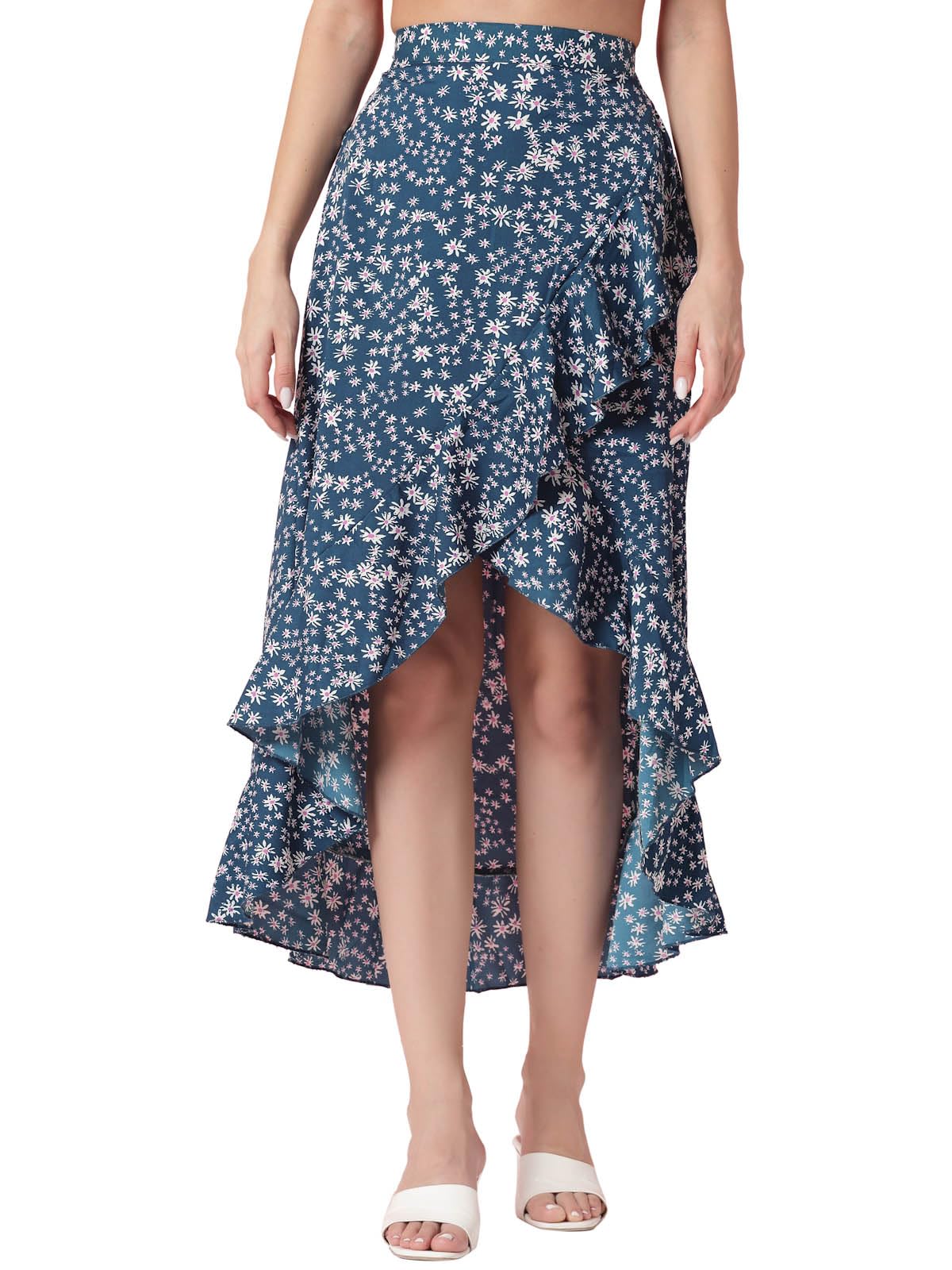 OOMPH! Long Skirts for Women - Blue