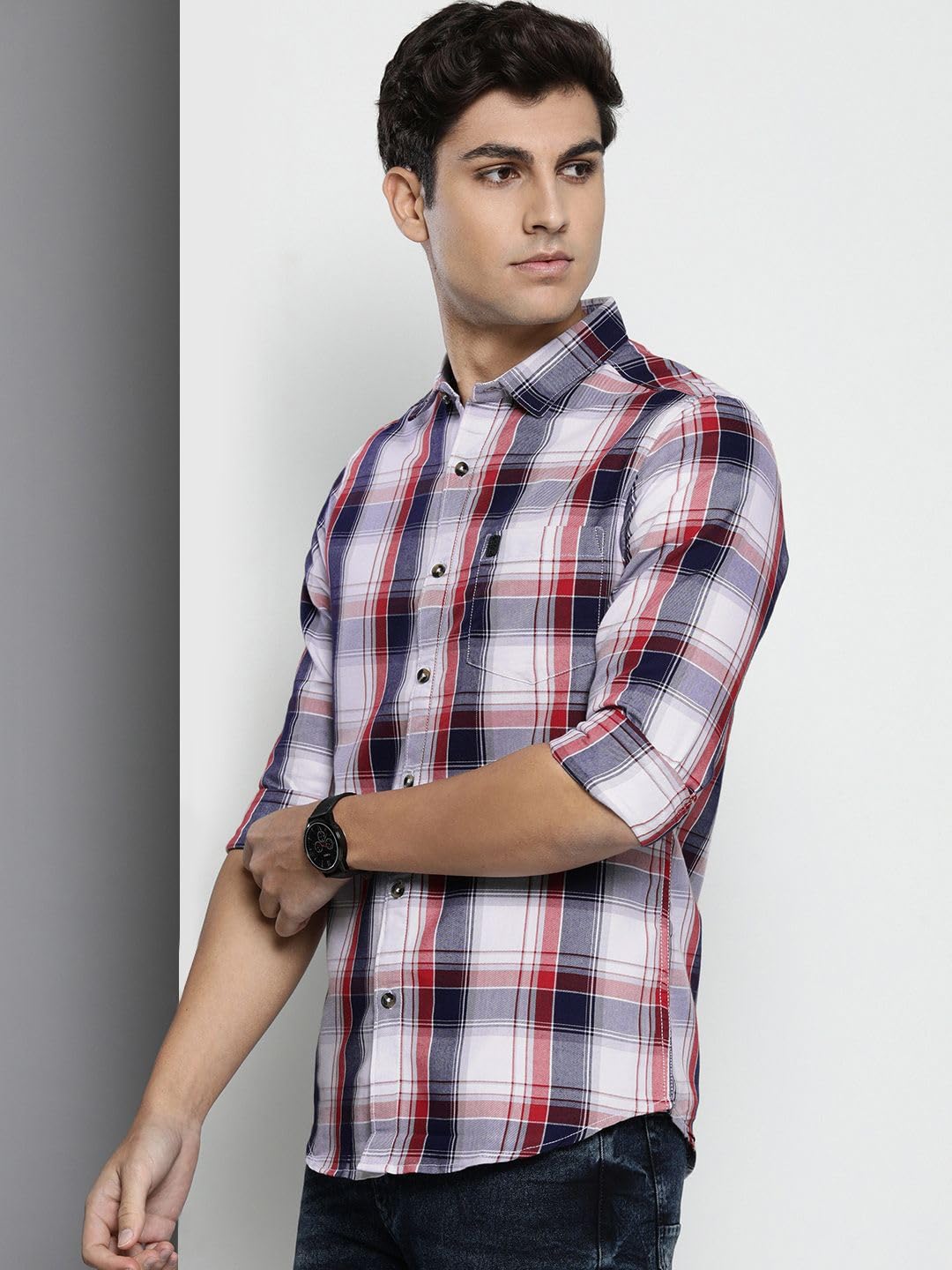 The Indian Garage Co Men Checkered Shirt - White Navy - Image 5