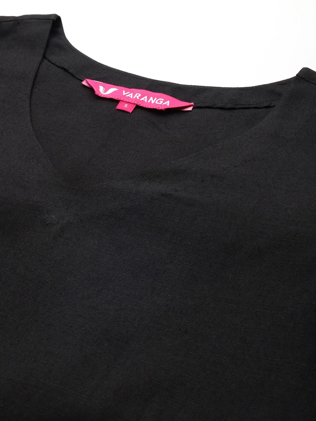 Varanga Black Ruby V-Neck Kurta Set - Image 5