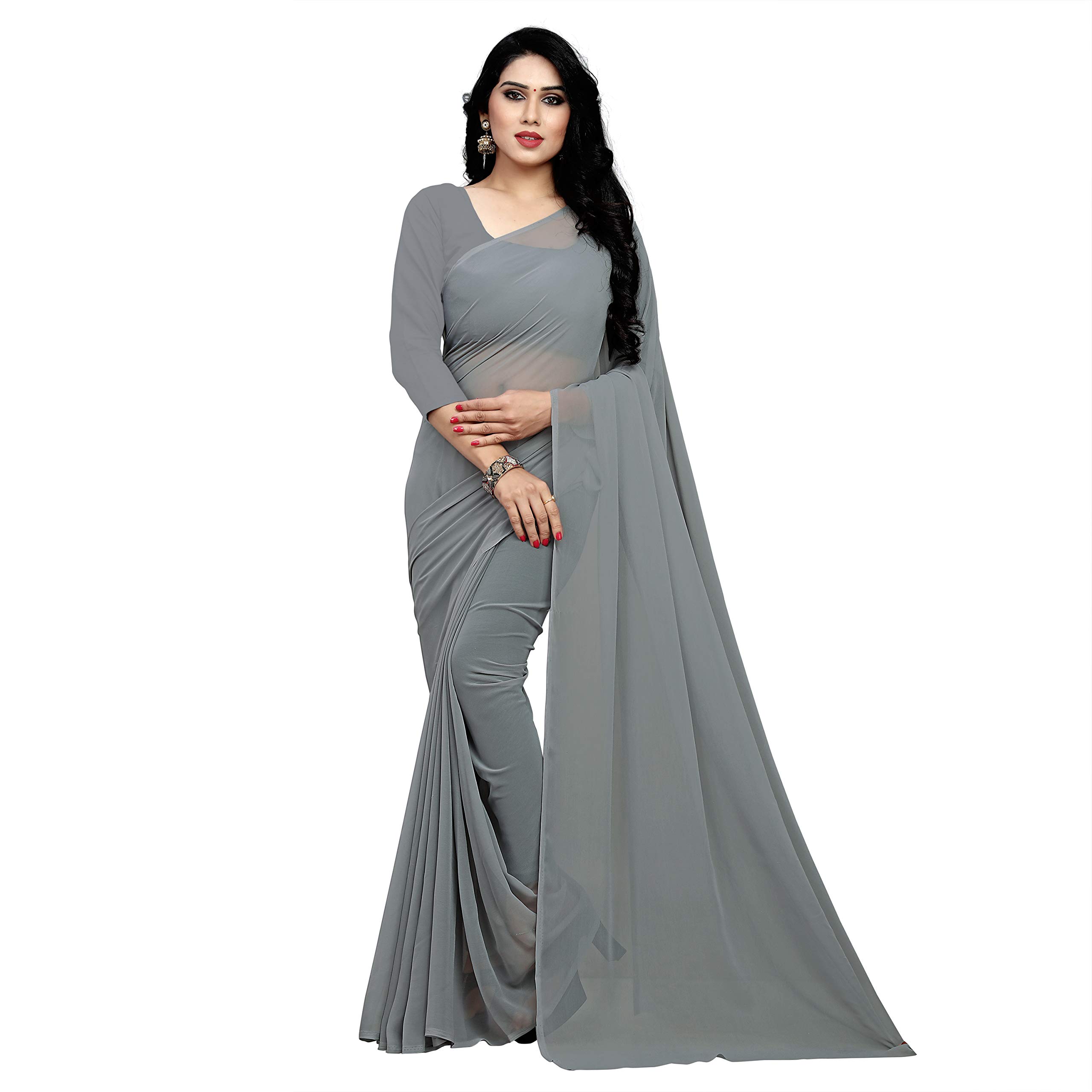 Sidhidata Grey Georgette Saree for Women
