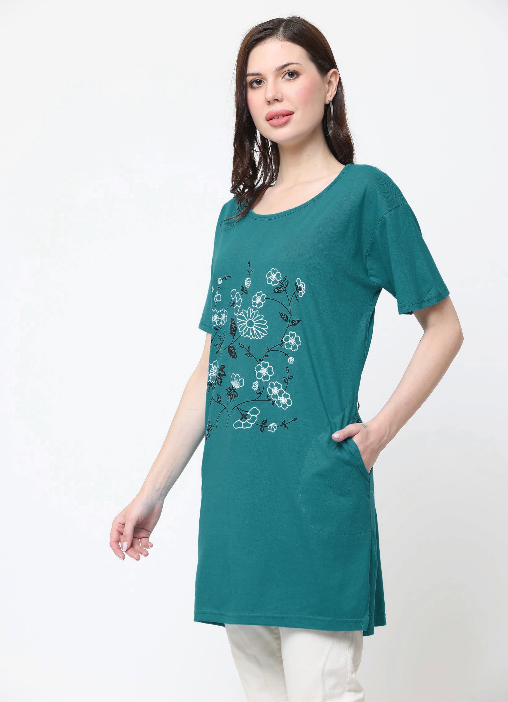 DDASPRATION Women Cotton Printed Long T-Shirt - Image 4