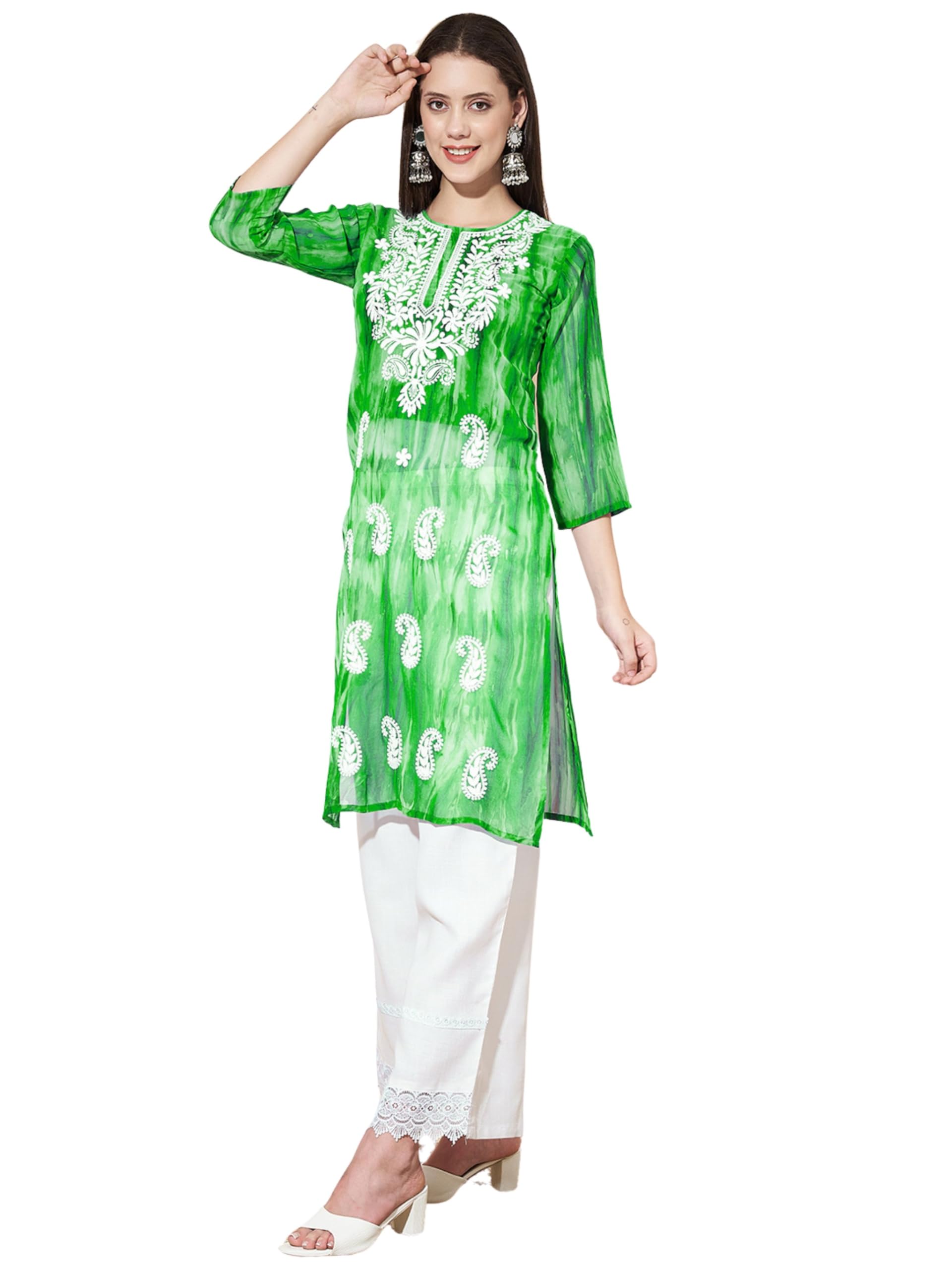 Ethnic Junction Georgette Chikankari Kurta