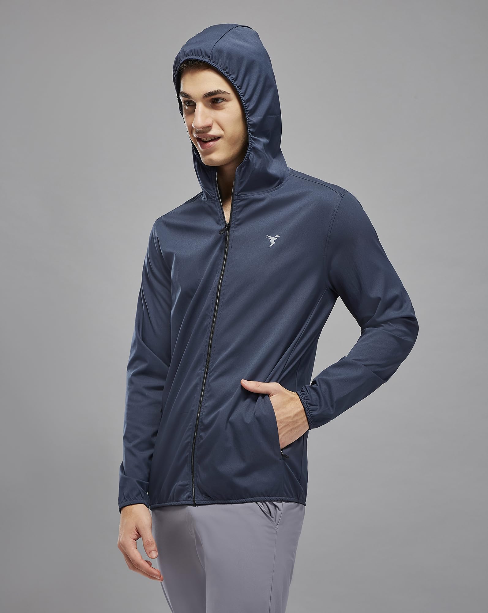 TECHNOSPORT Men's Hooded Jacket - Carbon Grey - Image 5