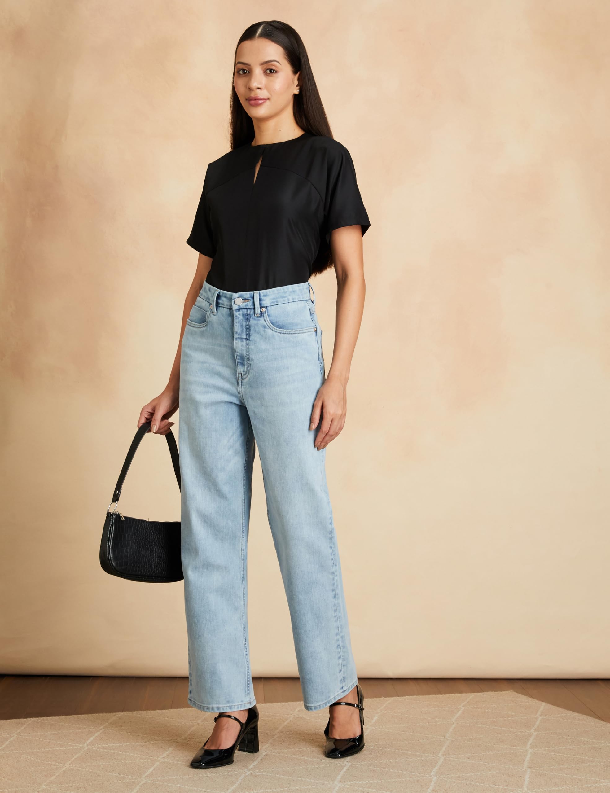 Symbol Women's Straight High Rise Jeans - Ice Blue - Image 3