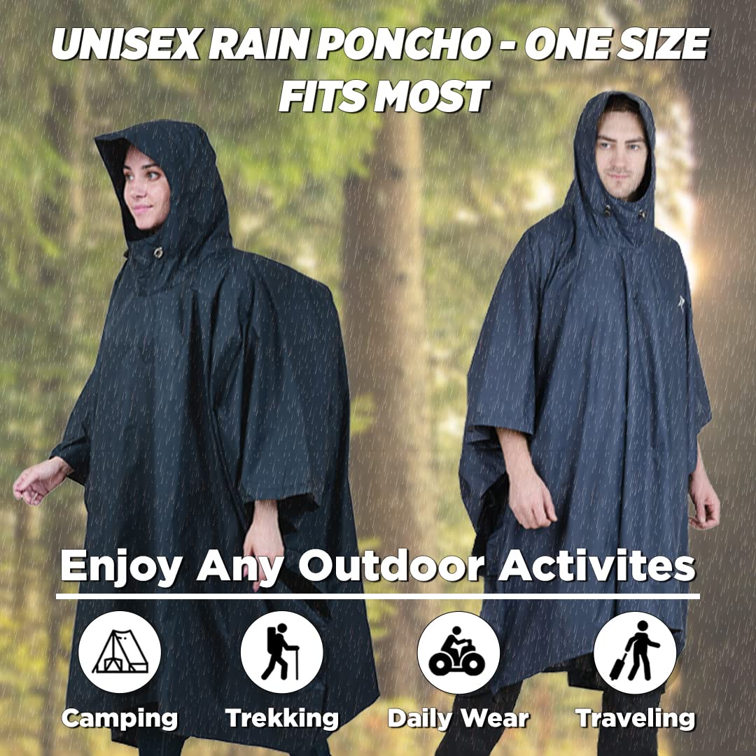 ROCKSPORT Unisex Hooded Rain Poncho Waterproof - Image 5