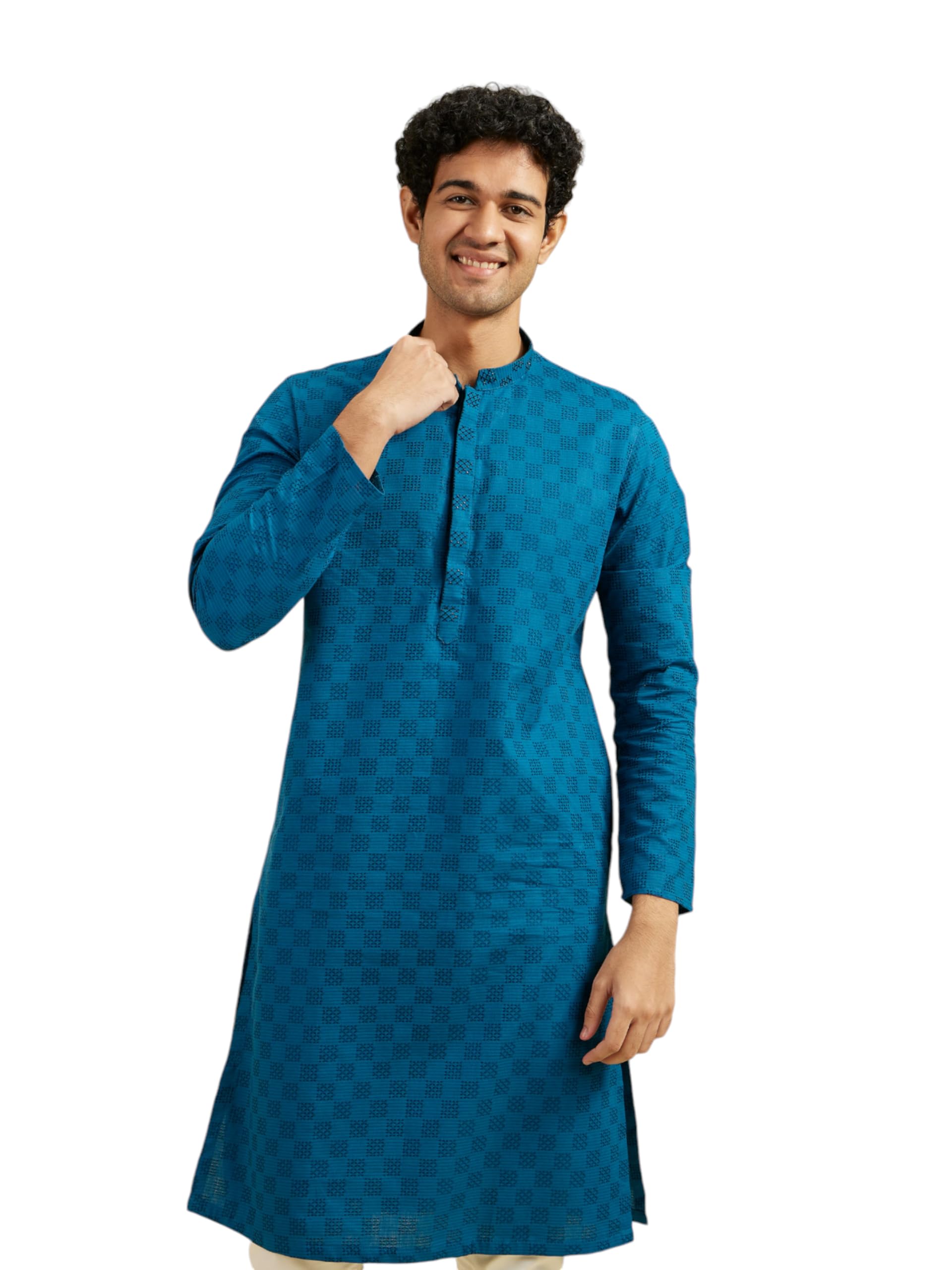 DIWAS Men Cotton Kurta - Blue