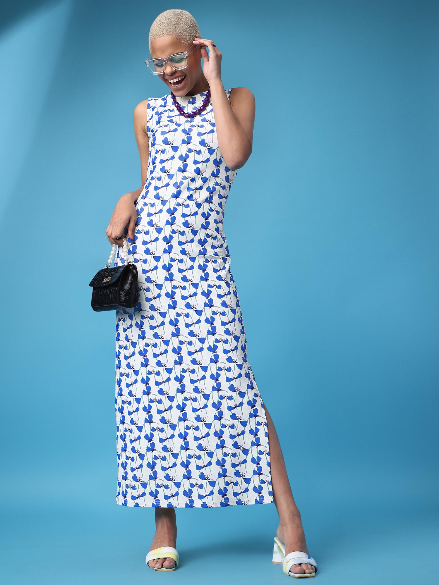 PURVAJA Women Bodycon Maxi Dress - White - Image 4