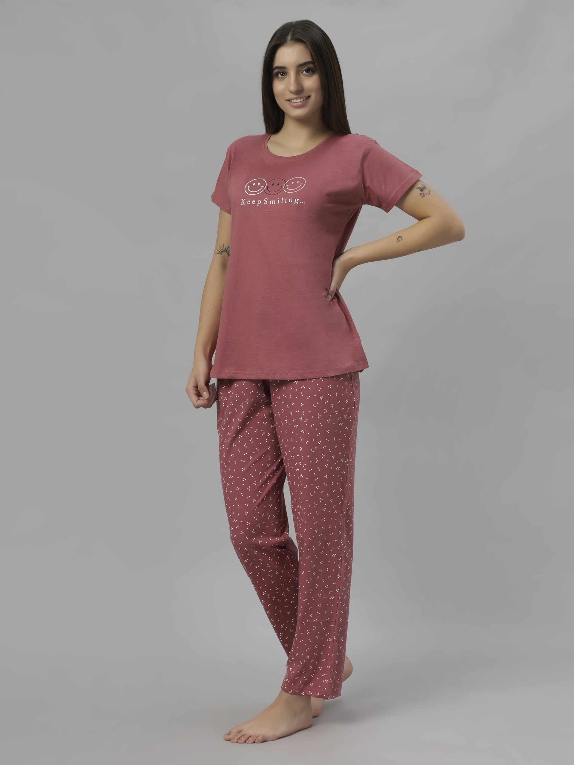 DZZO Women Cotton Printed Night Suit - Image 2