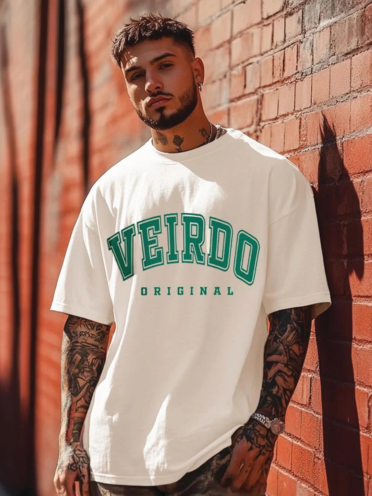 Veirdo Men's Typographic Printed T-Shirt - Image 2