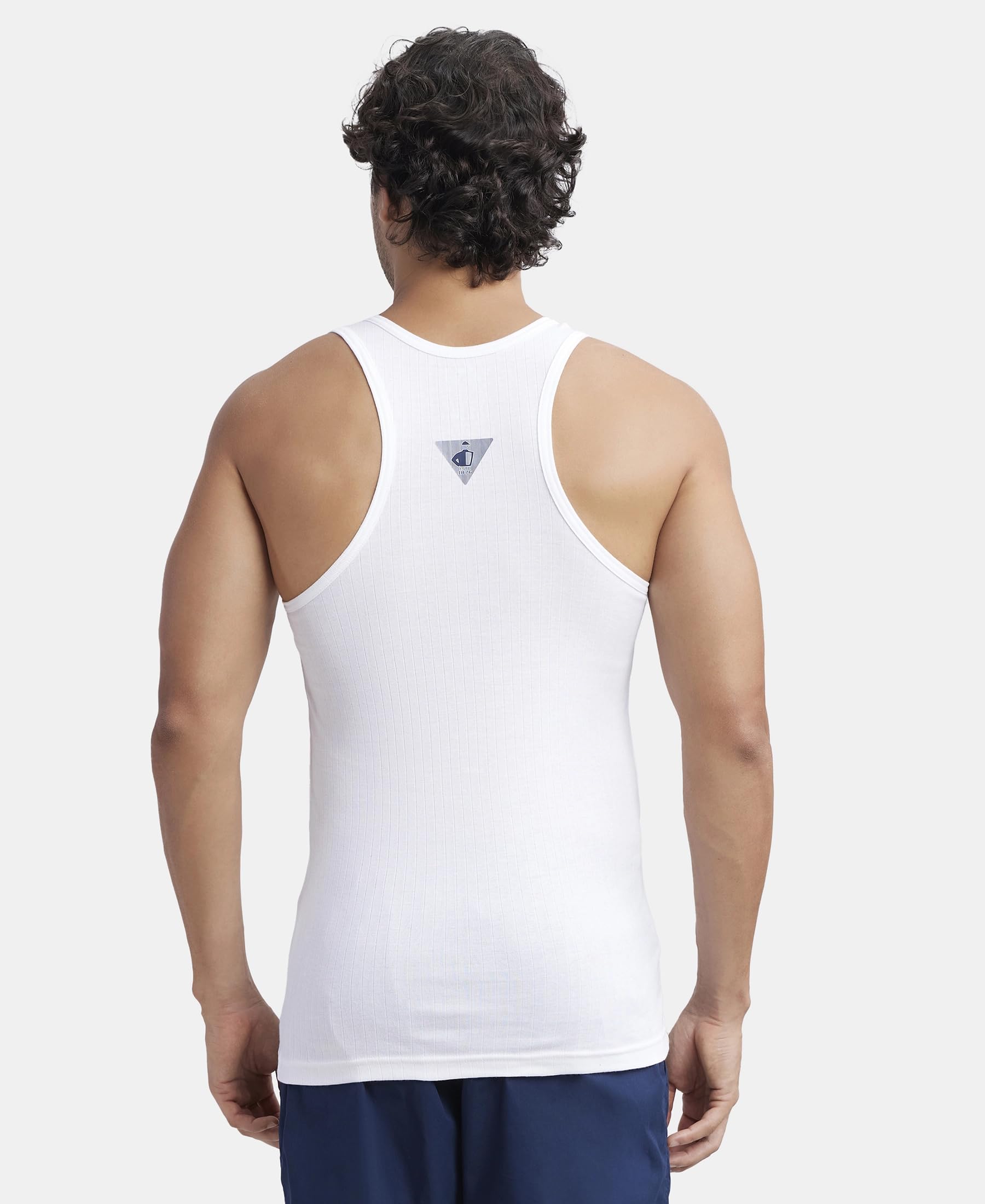 Jockey Men's Rib Racerback Gym Vest - White - Image 4