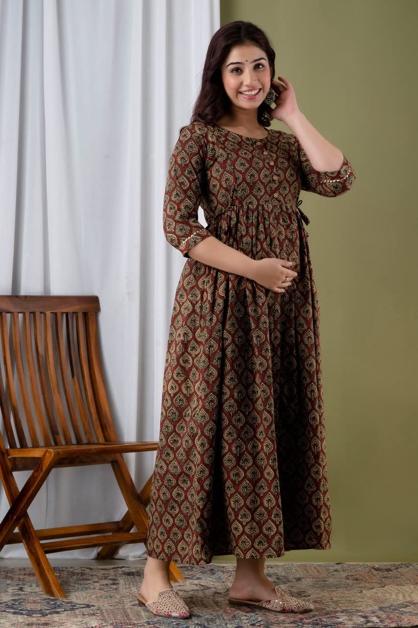 Maroon Maternity Feeding Kurti - Image 3