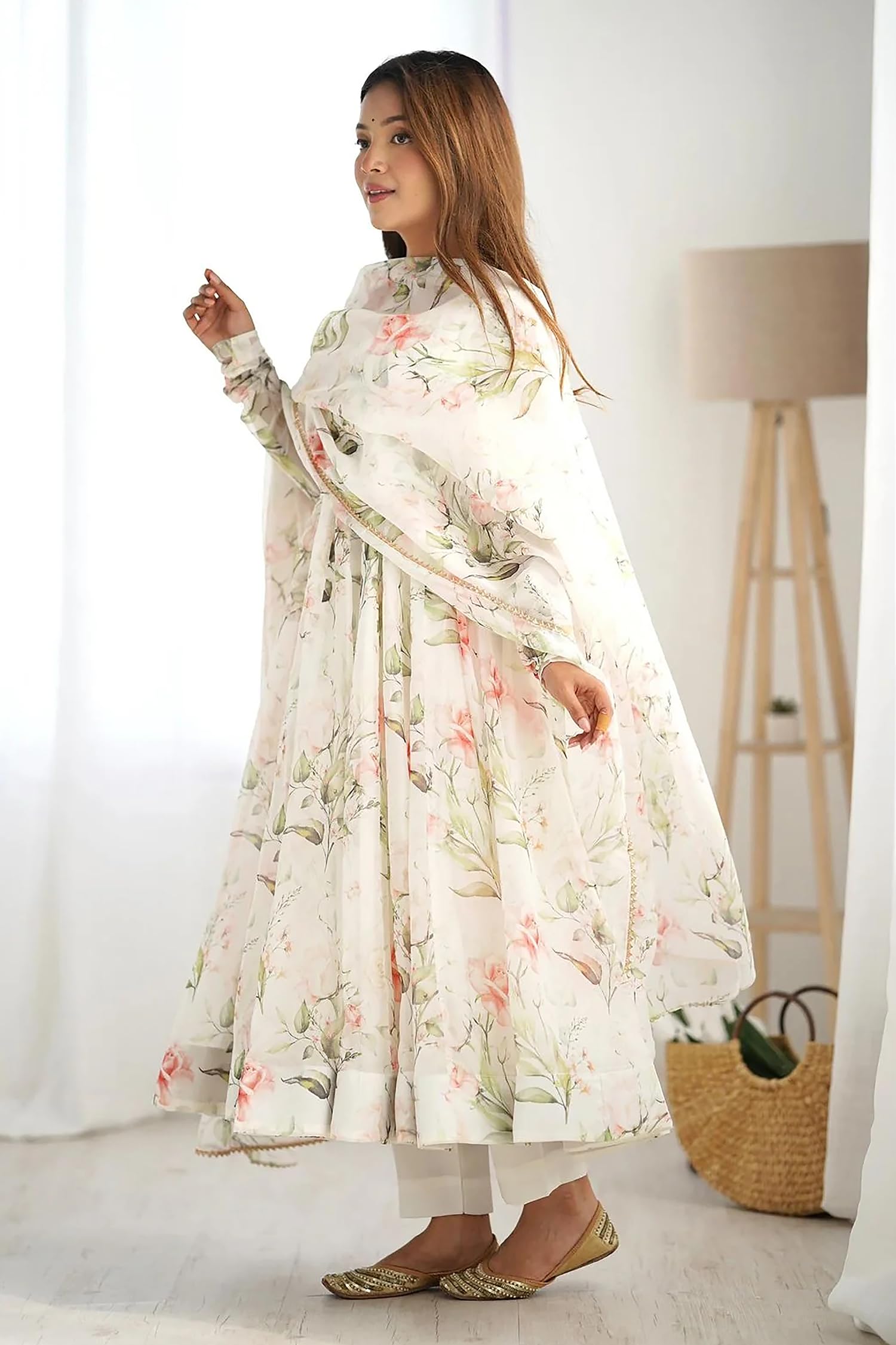 Jwalin Women Georgette Kurta Pant Set with Dupatta - Image 3