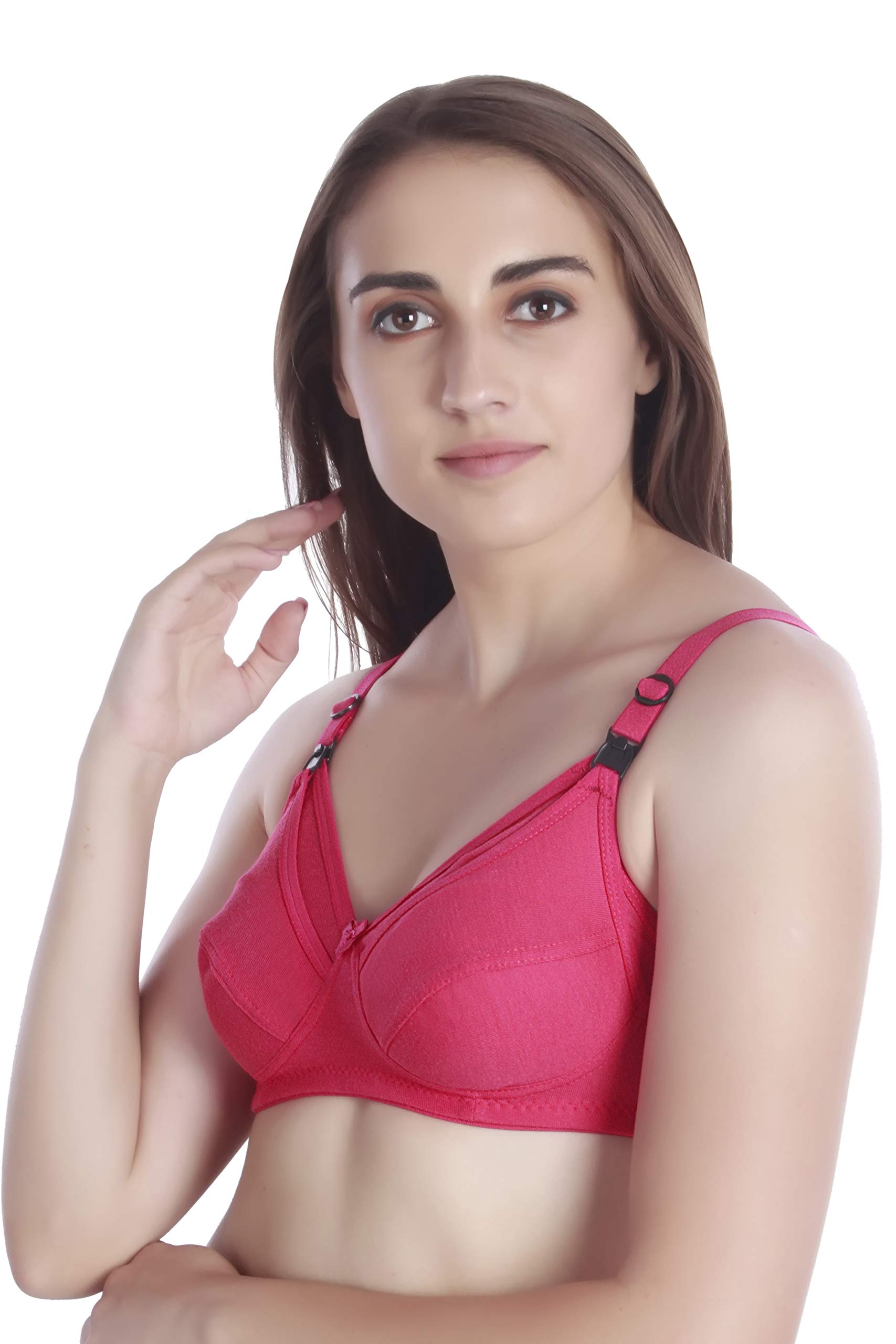 MiEstilo Women's Cotton Blend Maternity Nursing Bra - Multicolored - Image 3