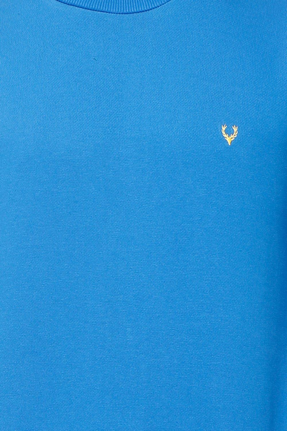 Allen Solly Royal Blue Cotton Crew Neck Sweatshirt for Men - Image 4