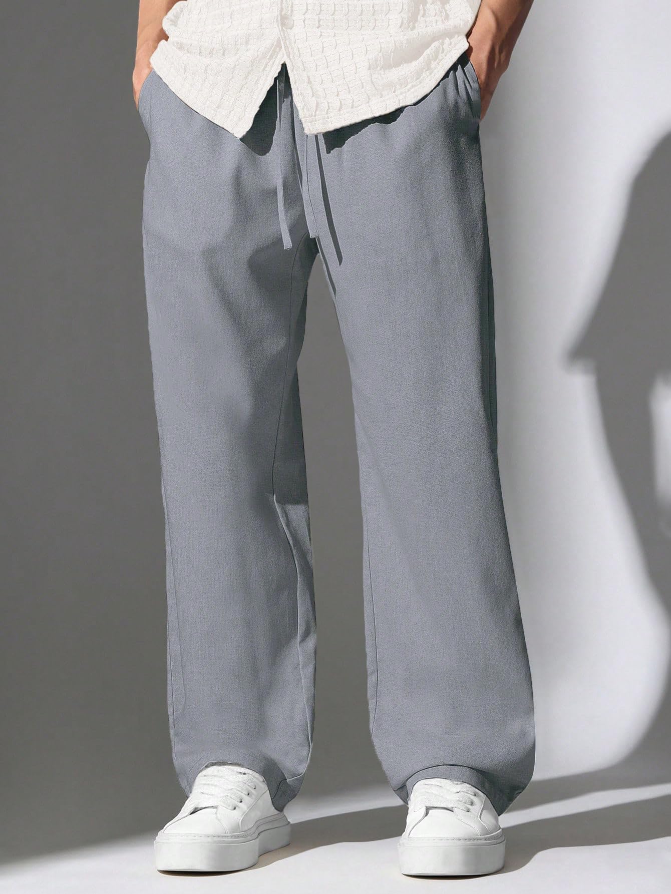 GRADUAL Men's Linen Pants - Grey - Image 2
