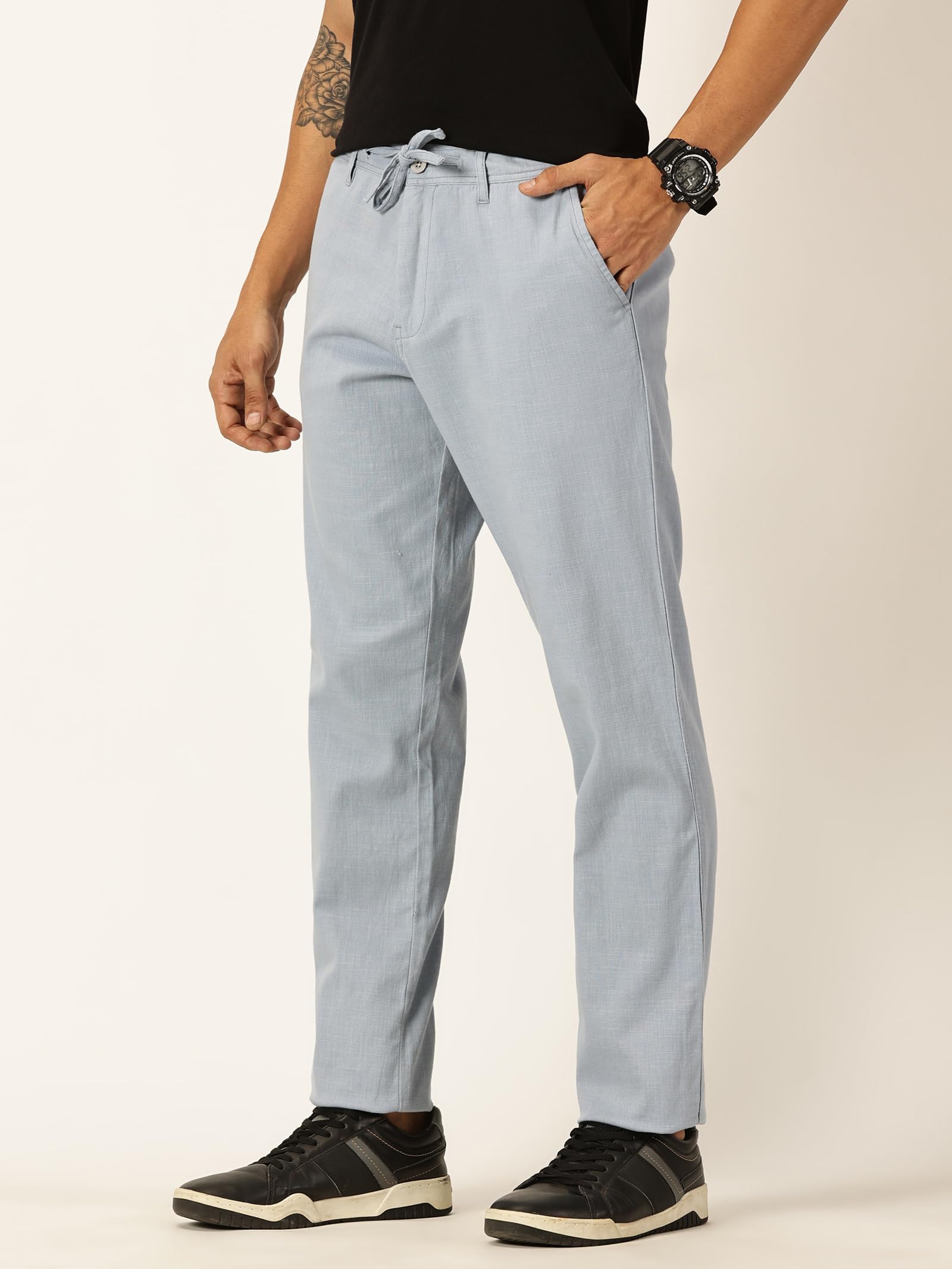Thomas Scott Chino Trousers for Men - Mid Blue - Image 3