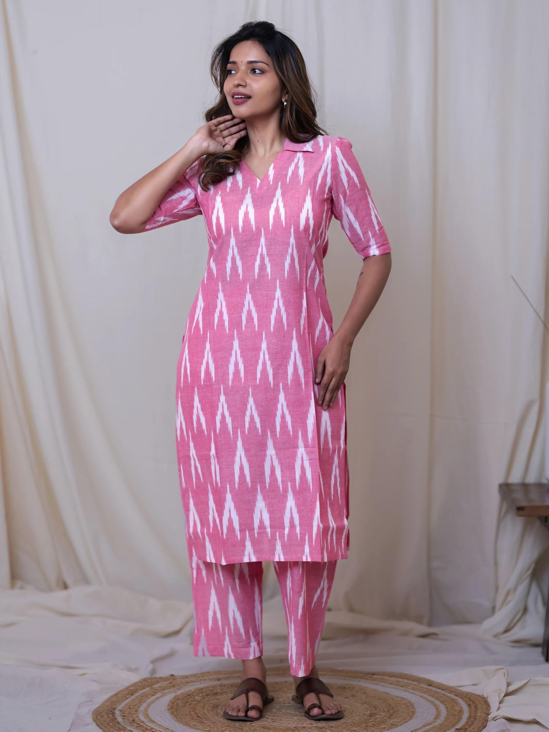 GoSriKi Demeter Pink Kurta Set for Women - Image 4