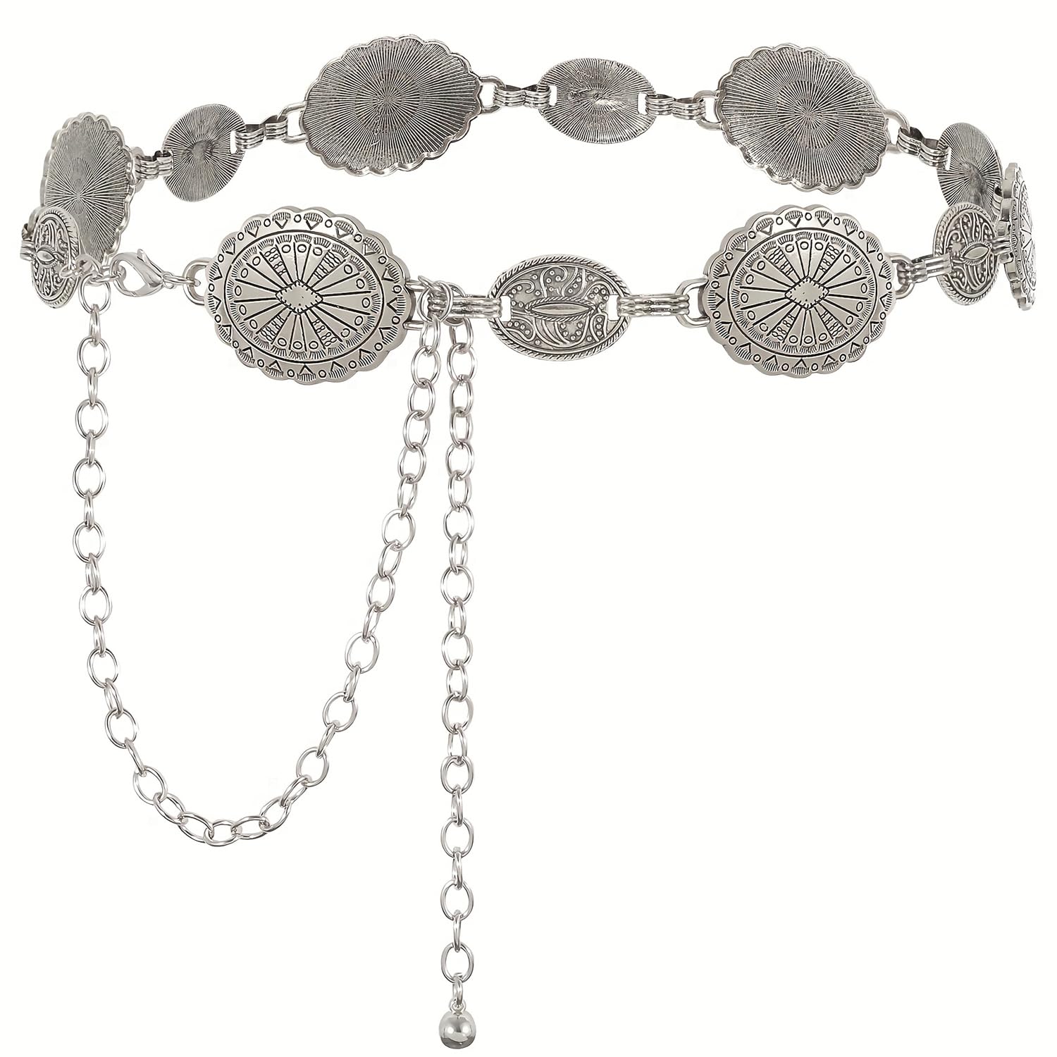 Silver Oxidised Waist Belt for Women