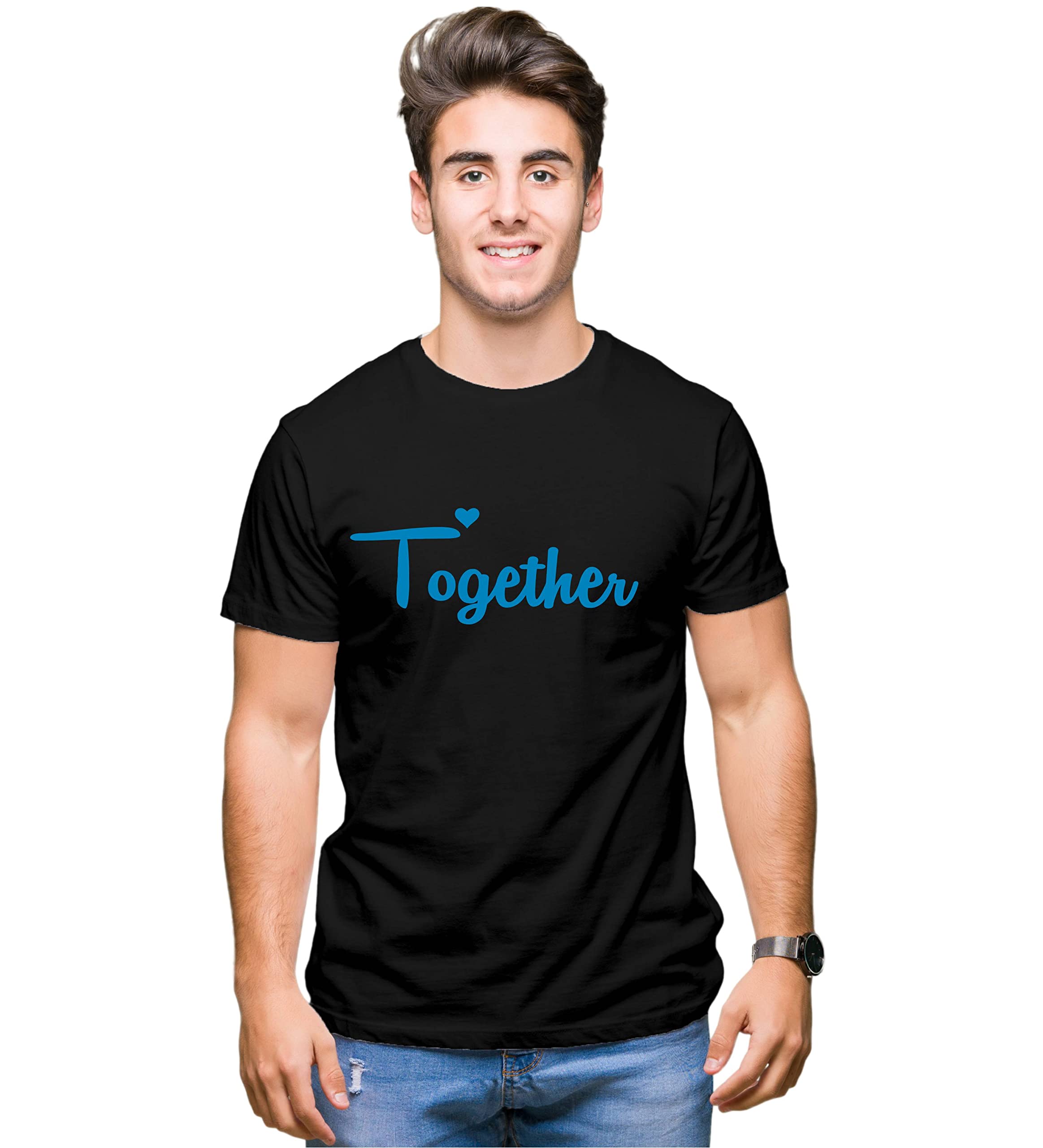 Hangout Hub Round Neck T Shirt for Men & Women - Black - Image 2