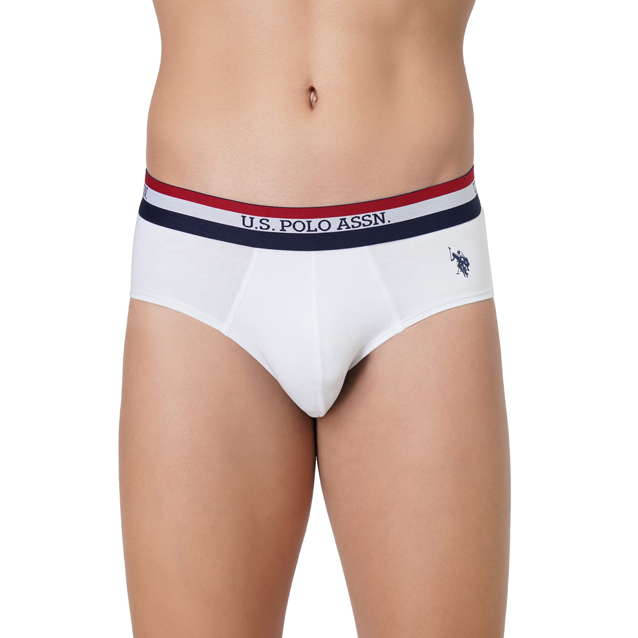 U.S. Polo Assn Men's Cotton Briefs - Red/White - Image 2