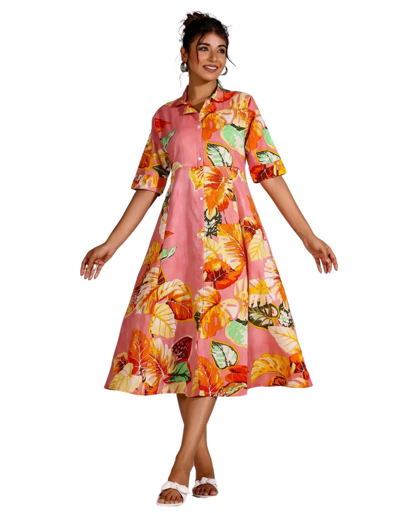 GRECIILOOKS Women's Western Dress - Pink