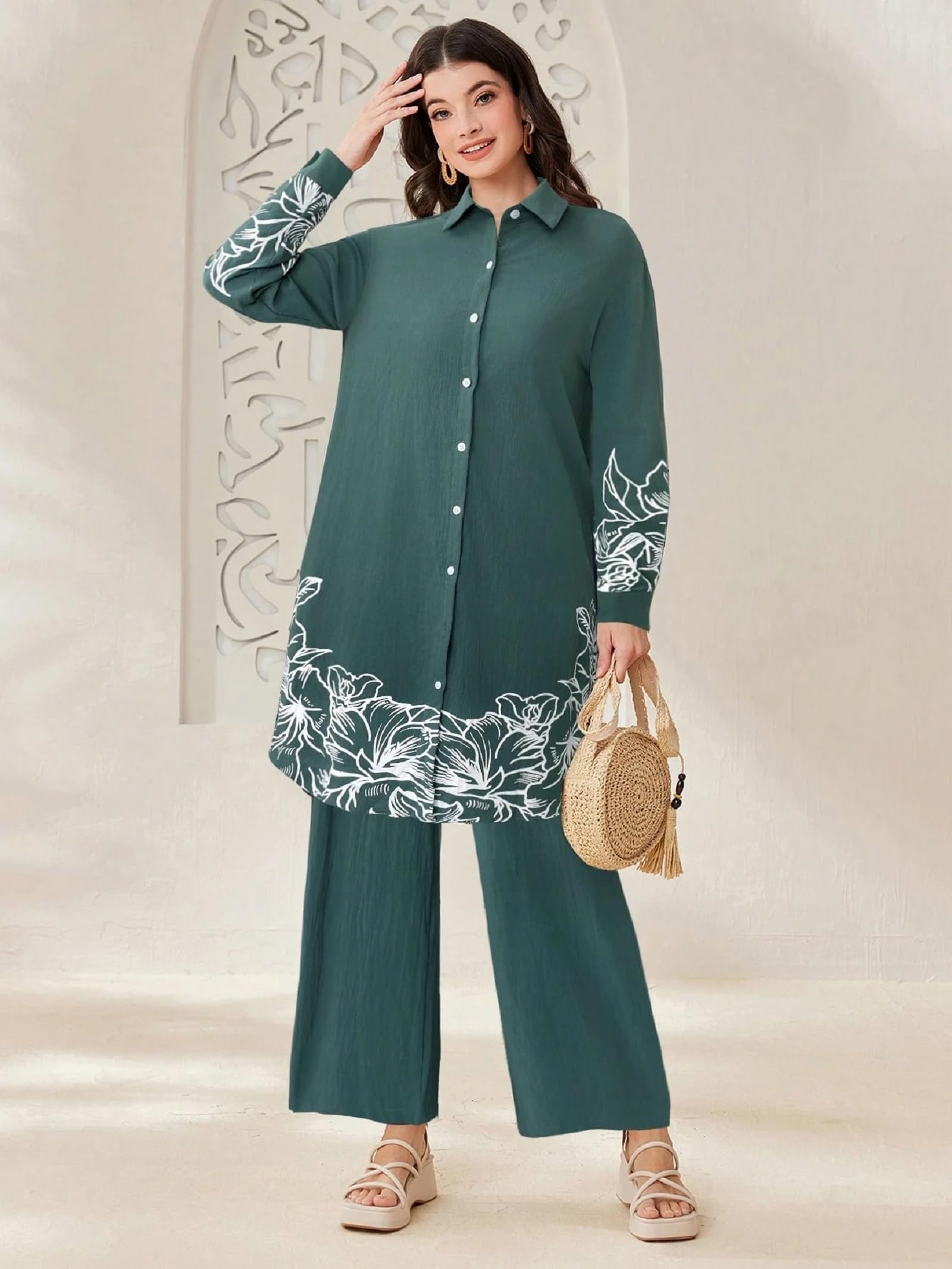 Asmeriyo Women Co-Ord Kurta Set - Green - Image 5