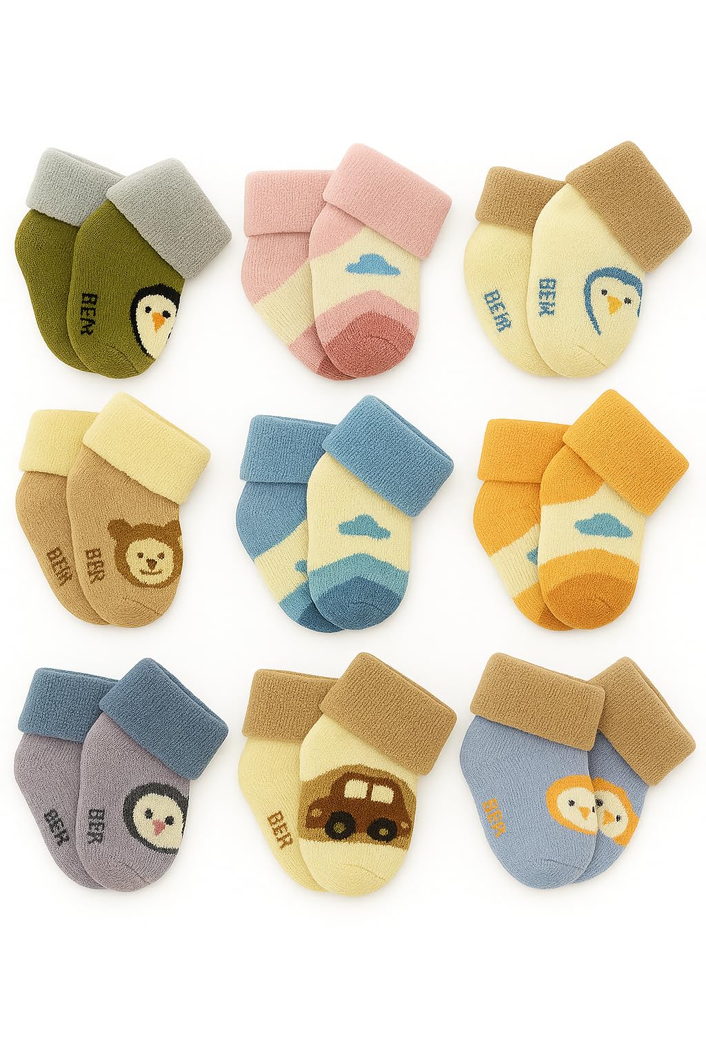 CUTEABLY Baby Winter Socks Cotton Blend Animal Print Unisex