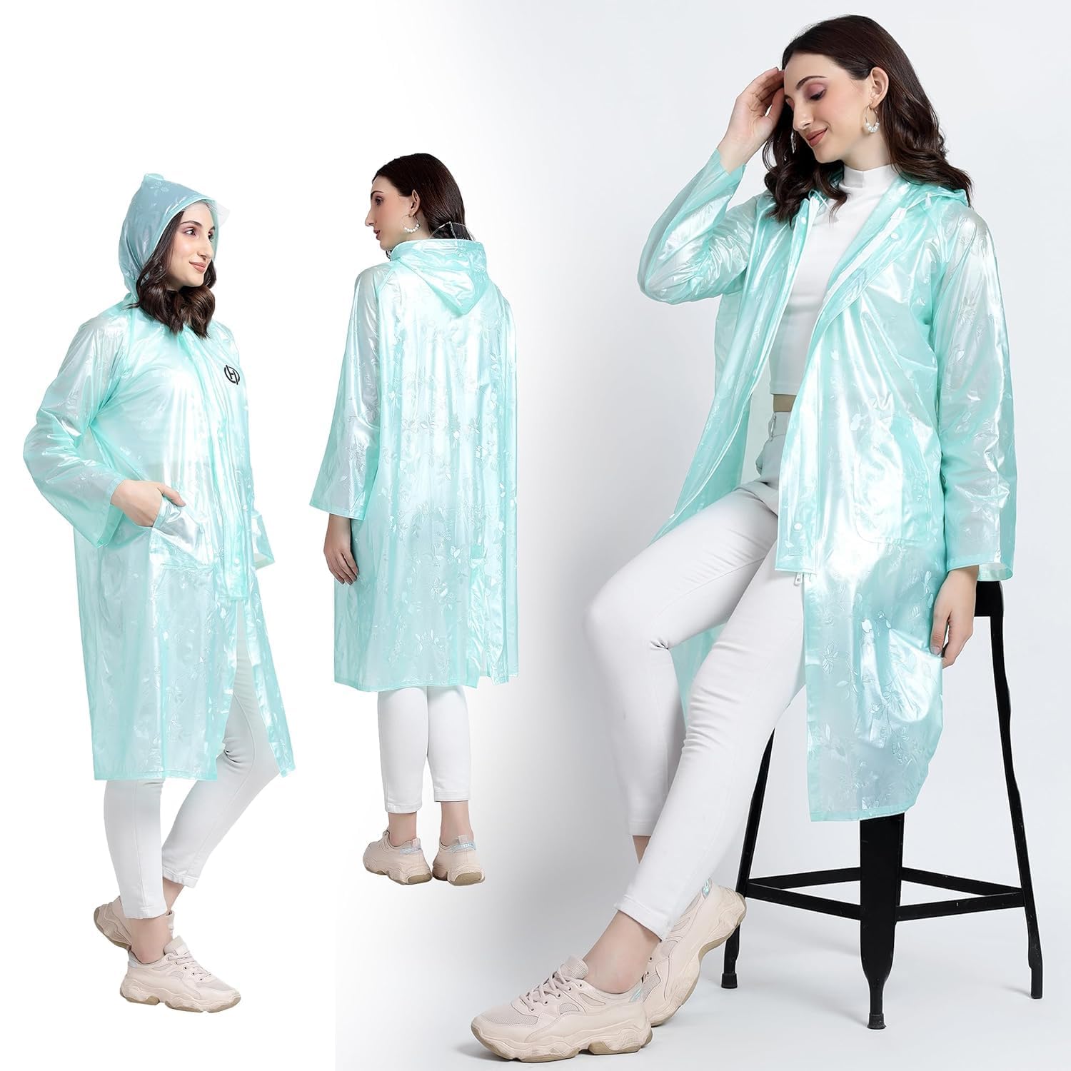 HACER Petals Raincoat Poncho for Women Waterproof - Image 2