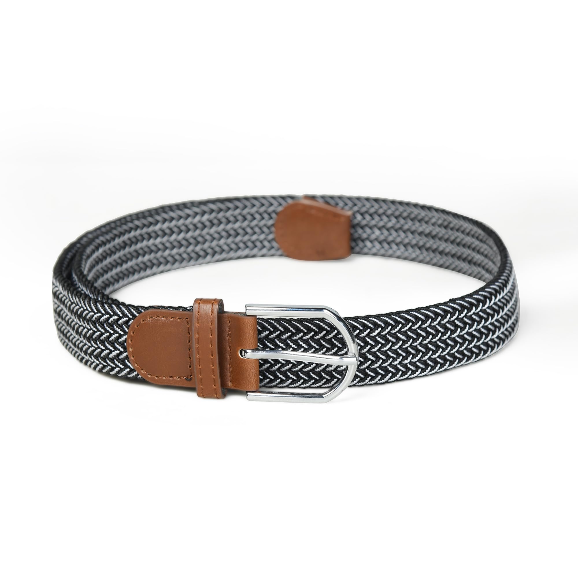 Simpl Living Braided Canvas Belt for Men & Women - Black/White - Image 3