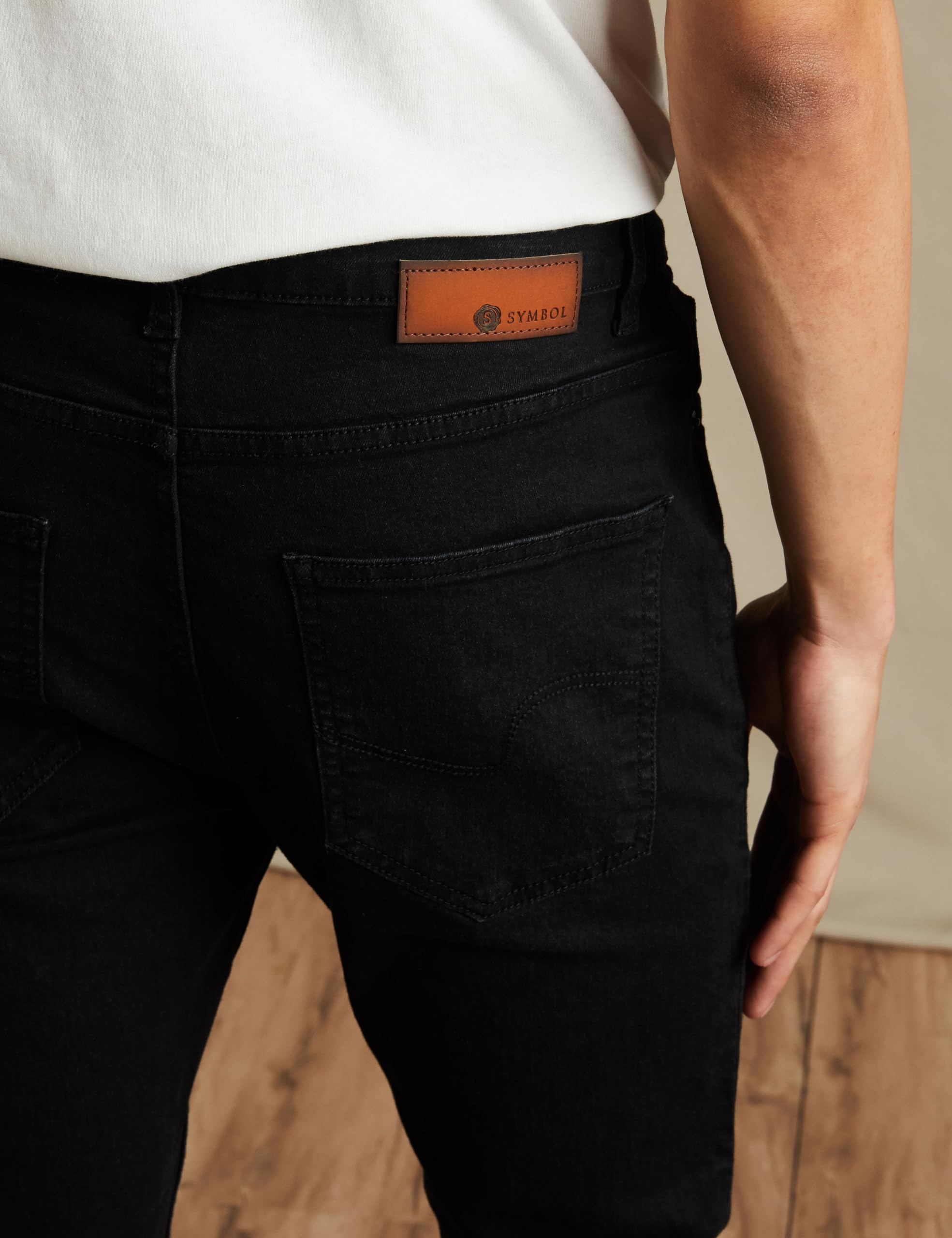 Symbol Men Slim Jeans - Jet Black - Image 5