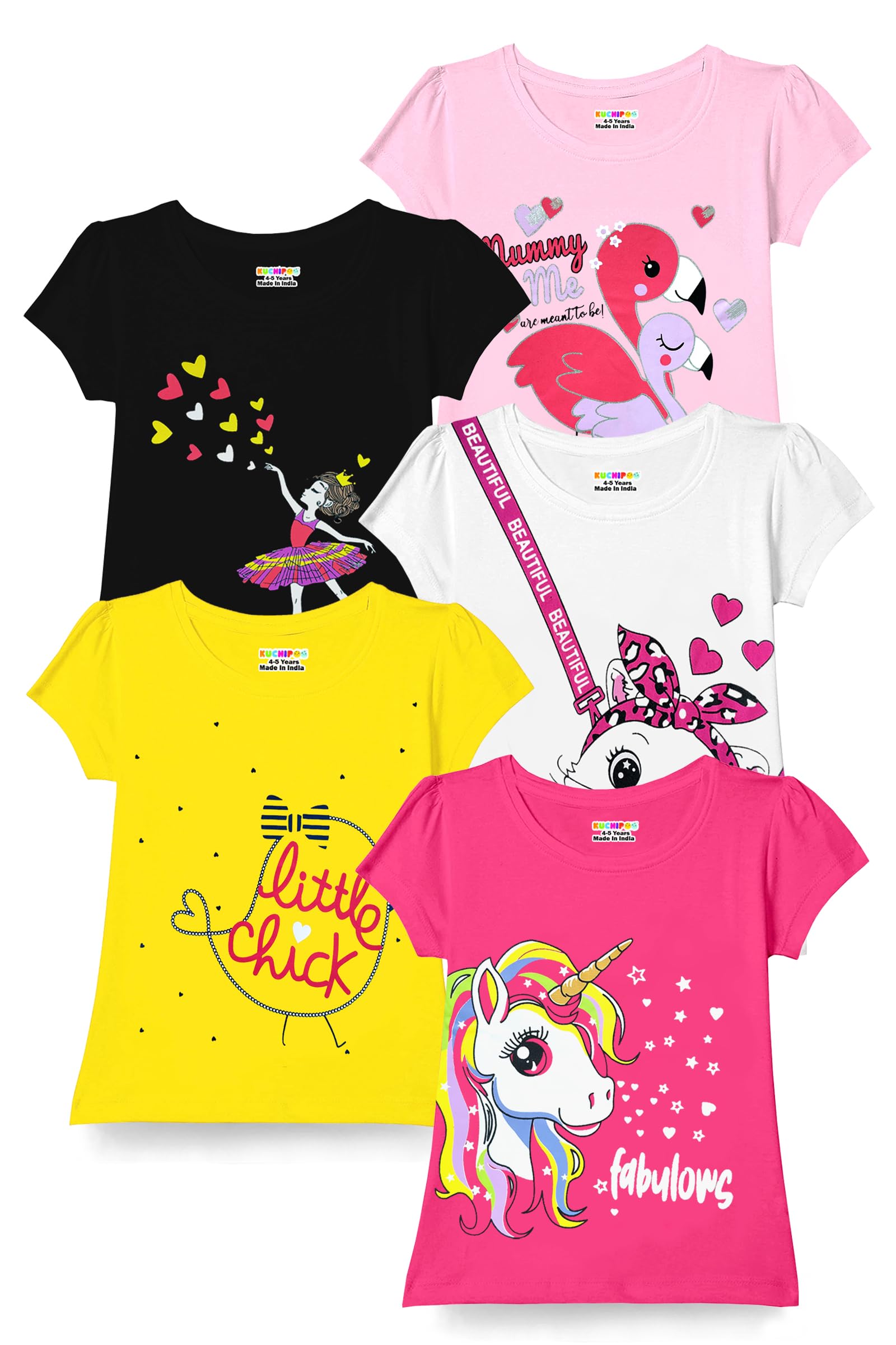 Kuchipoo Girls Cotton T-Shirt