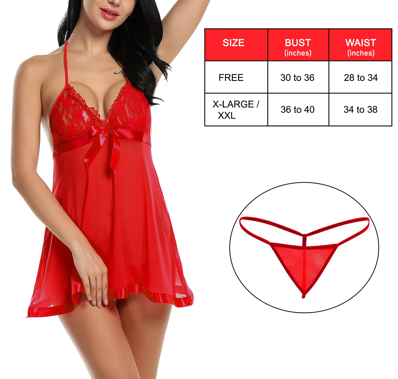 and Os Women's Blended Solid Midi Babydoll - Red - Image 5