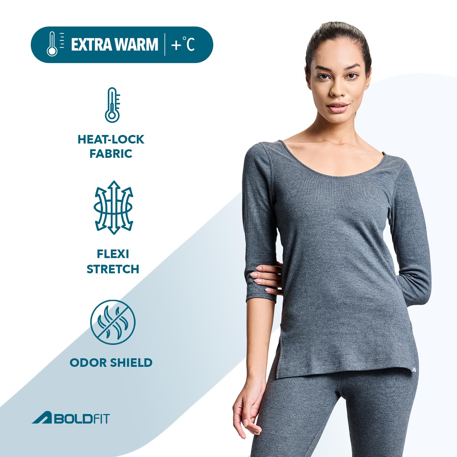 Boldfit Thermal Wear Set for Women - Cotton-Viscose - Image 3