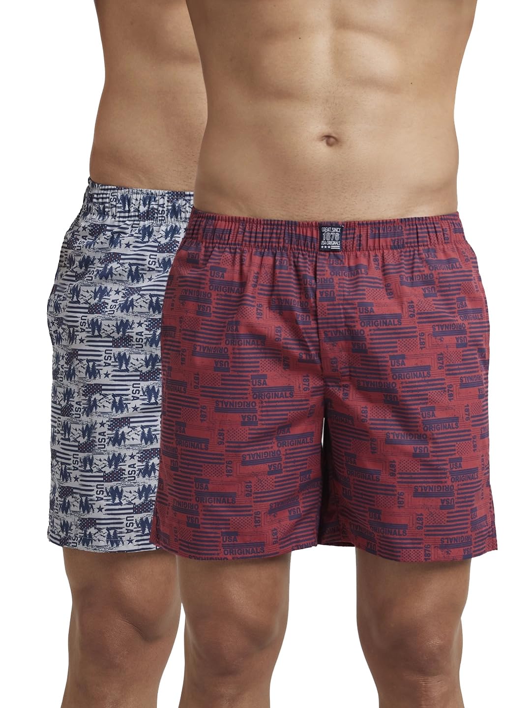 Jockey Men's Boxers - Nickle & Brickred