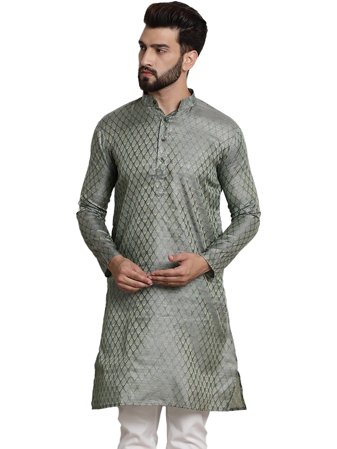 SOJANYA Men's Teal Green Kurta