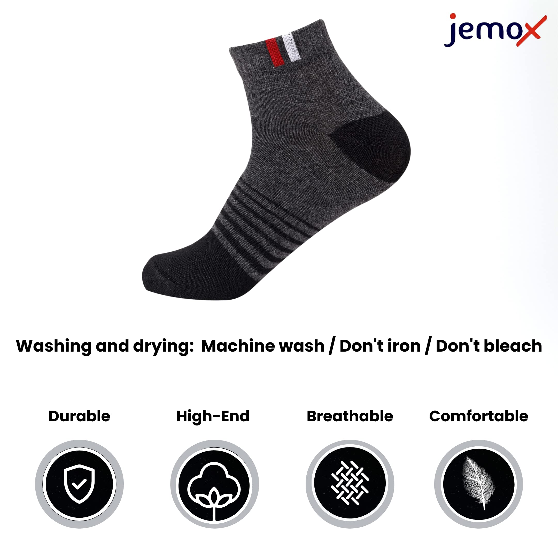 JEMOX Unisex Multicoloured Ankle Socks - Image 3