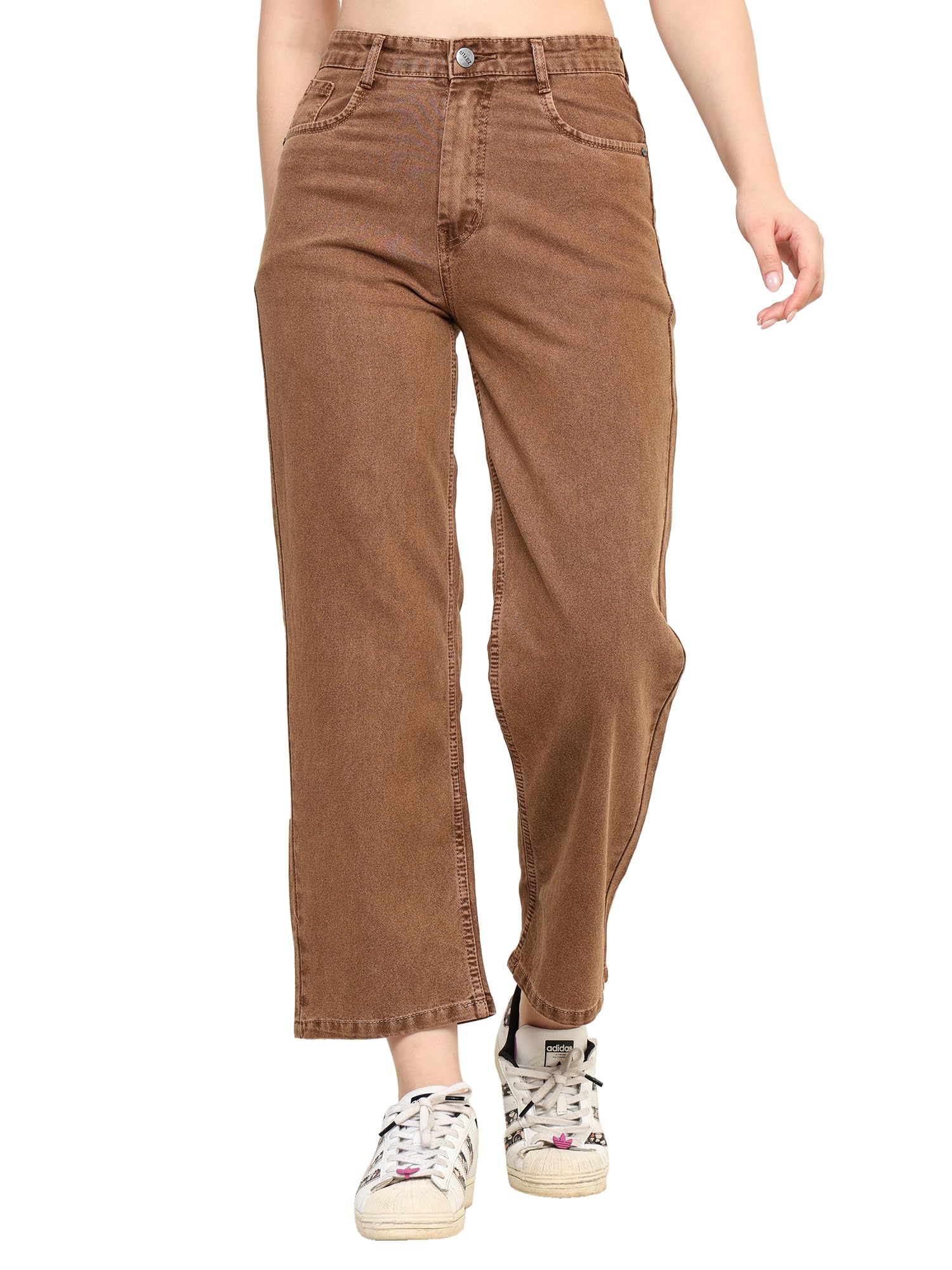 Zayla High-Waist Wide Leg Jeans for Women - Dark Brown