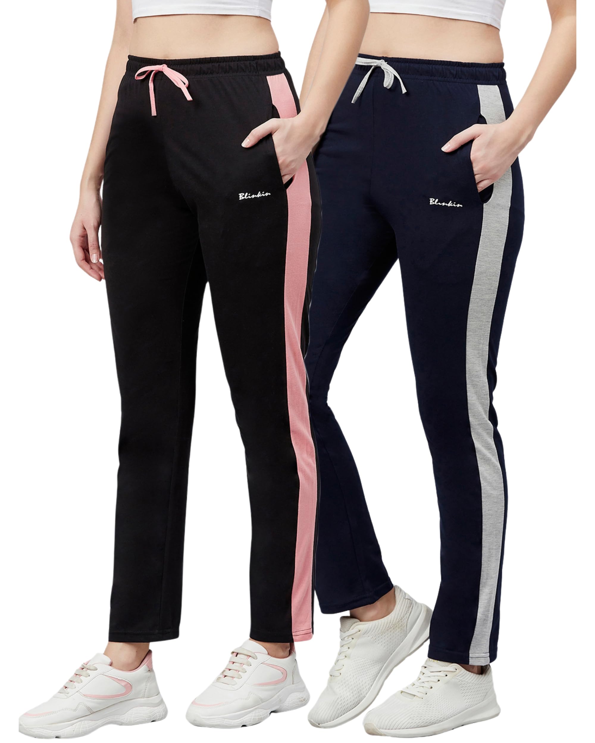 BLINKIN Women's Cotton Pajamas - Black Navy