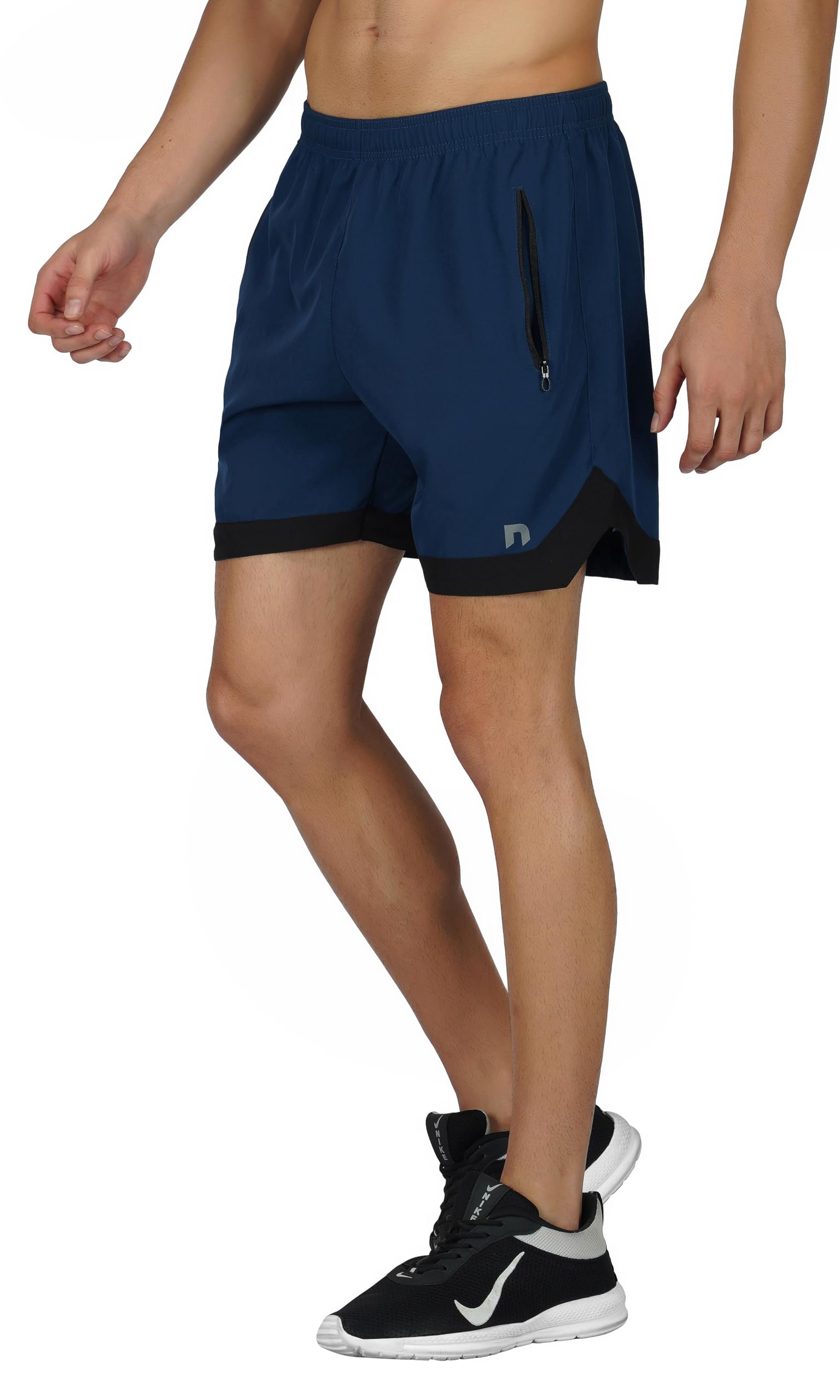 NEVER LOSE Men's Quick Dry Running Shorts - T-Blue