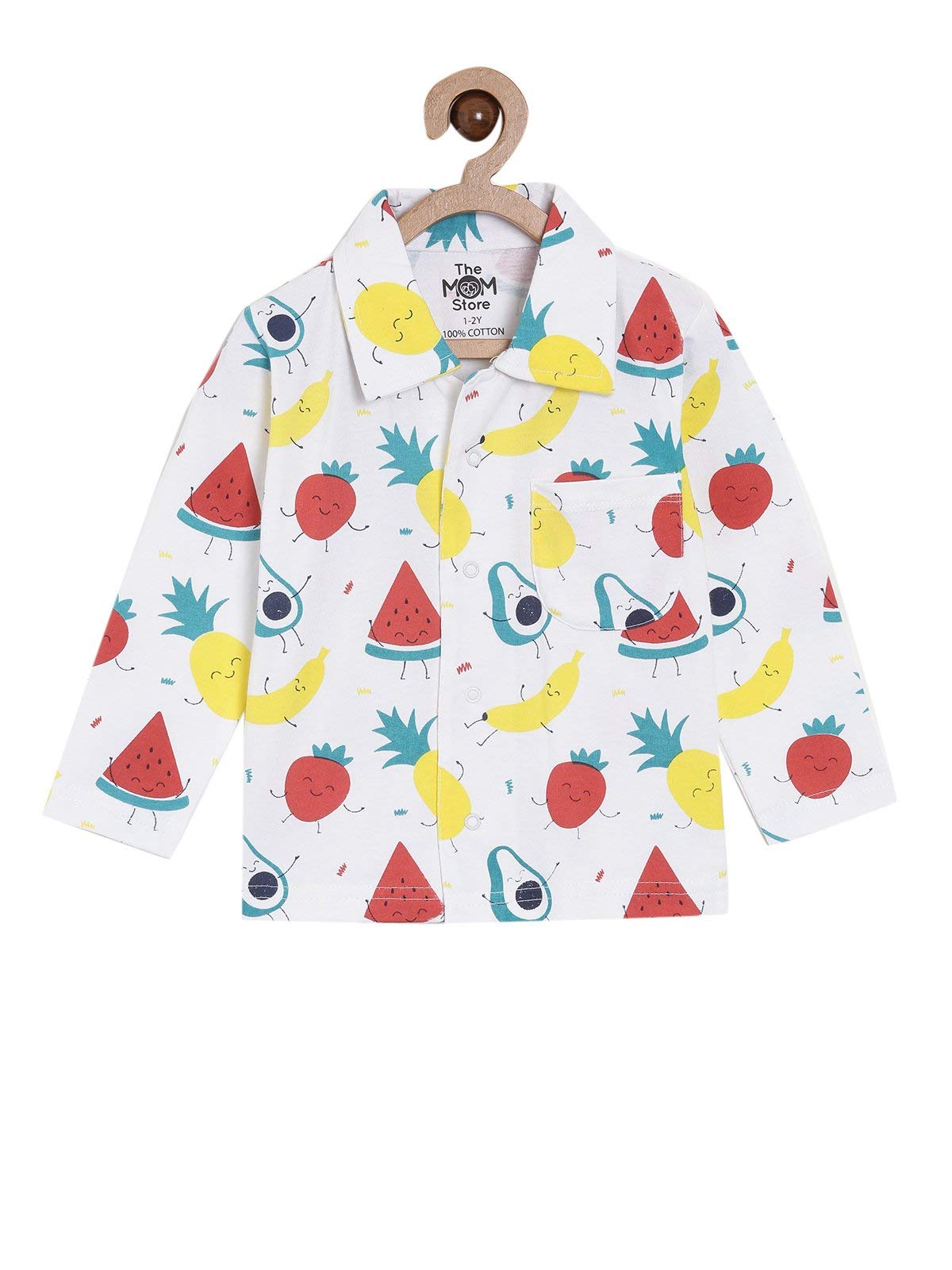 The Mom Store White Cotton Pyjama Set for Baby Boys - Image 2