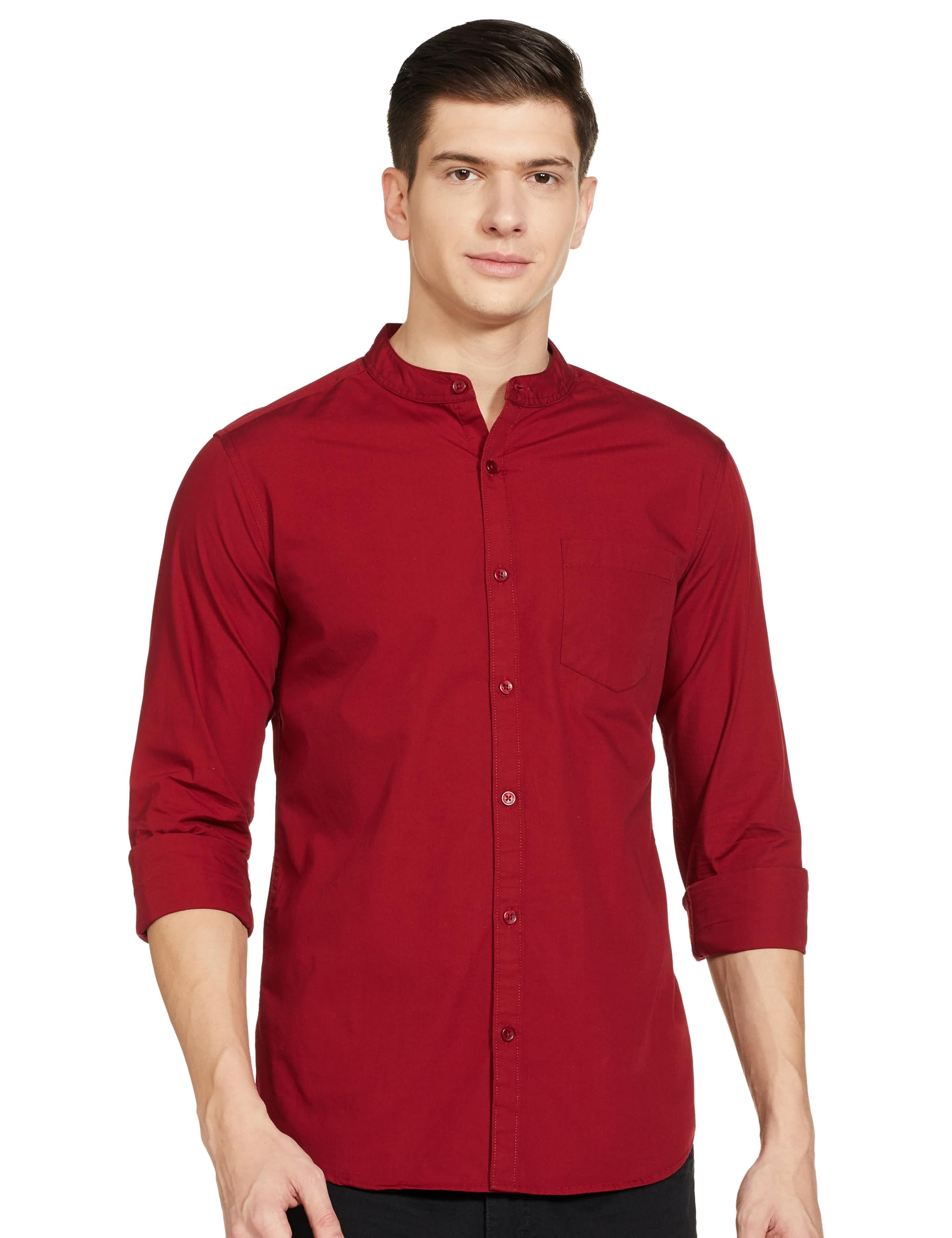 Symbol Cotton Shirt for Men - Maroon