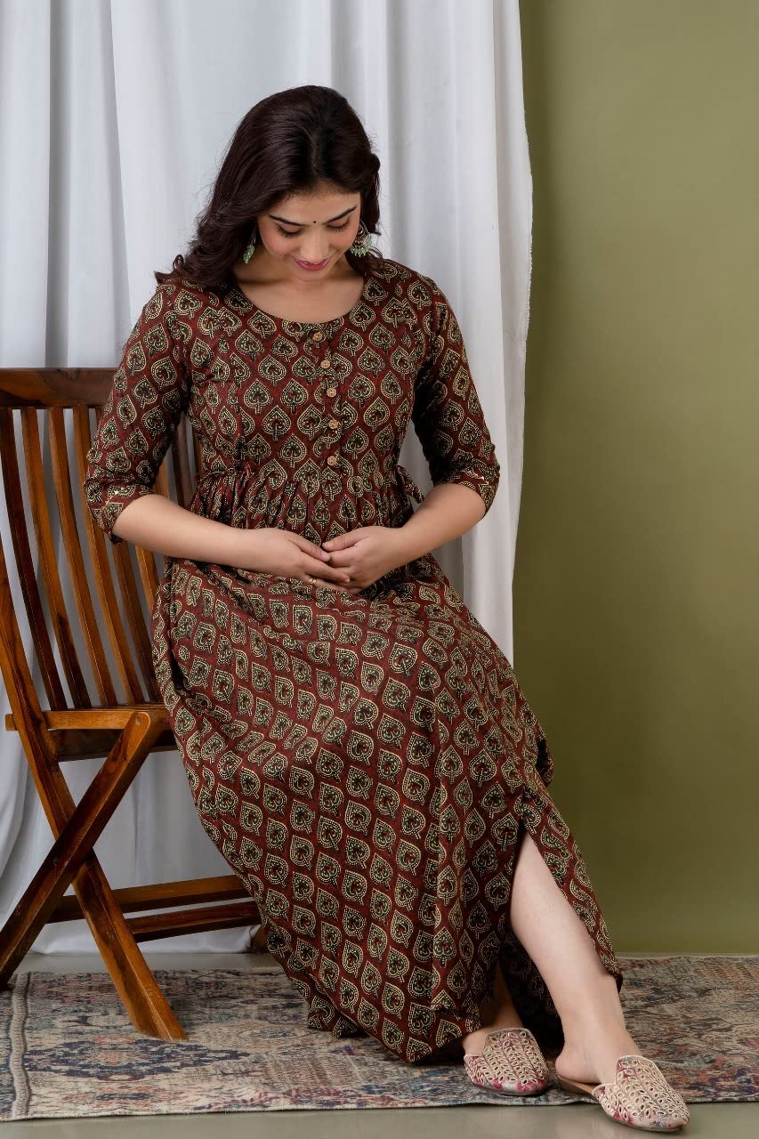 Maroon Maternity Feeding Kurti - Image 5