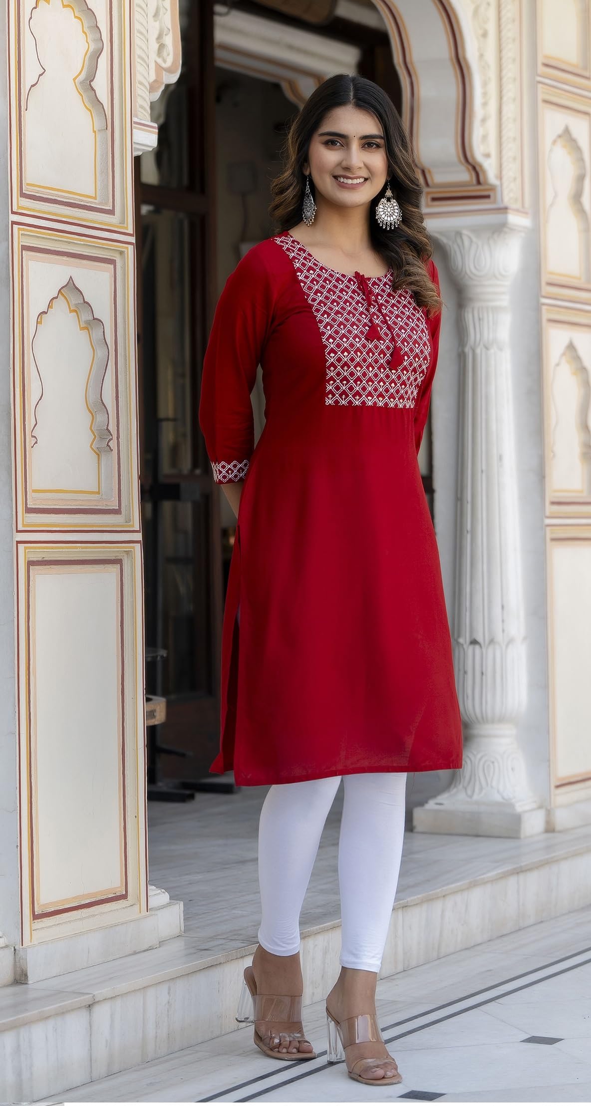 MF Hayat Women Rayon Sequenced Embroidered Kurti - Image 4